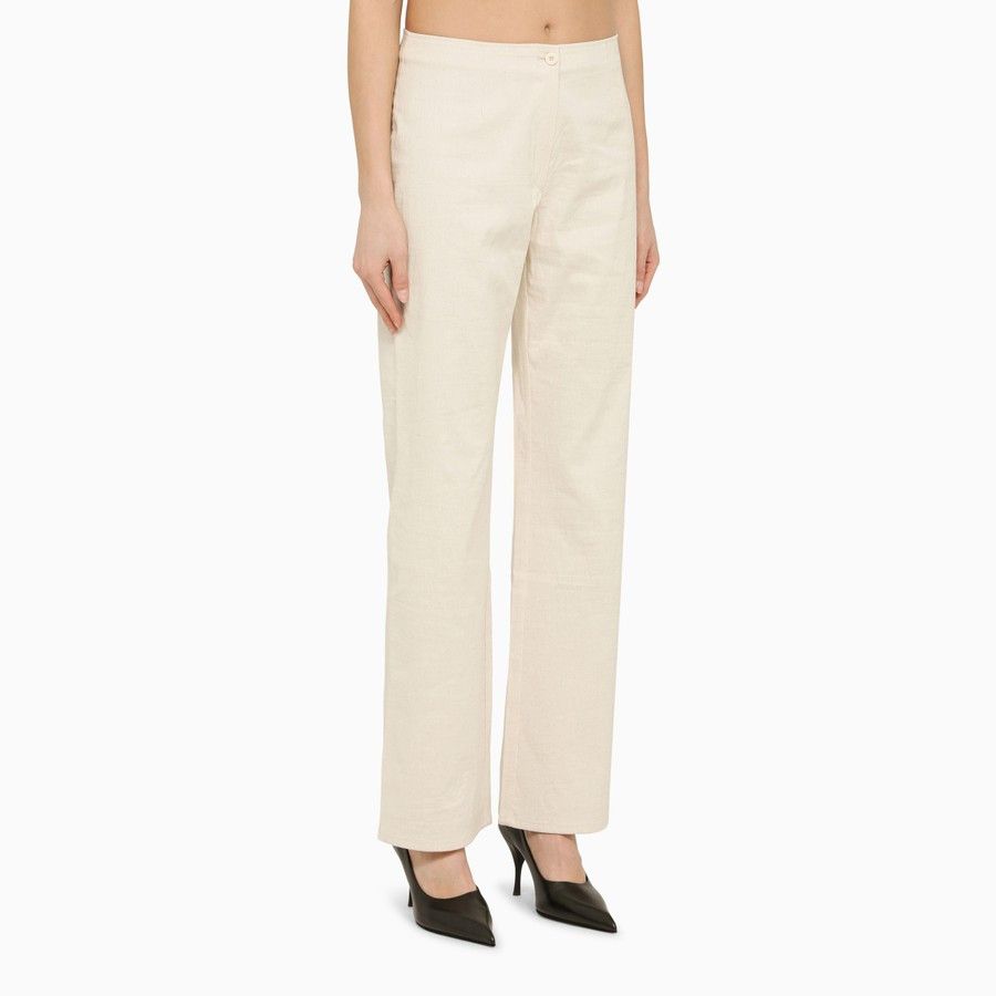 Our Legacy o1d2blof0924 Cotton Trousers In White Size 25" / US 0 / IT 36 - 3 Thumbnail