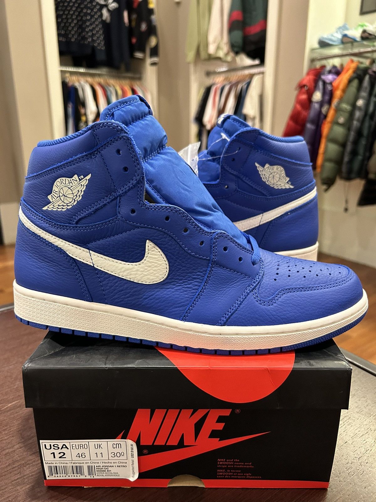 Jordan Brand Jordan 1 Retro High Hyper Royal Size US 12 / EU 45 - 2 Thumbnail