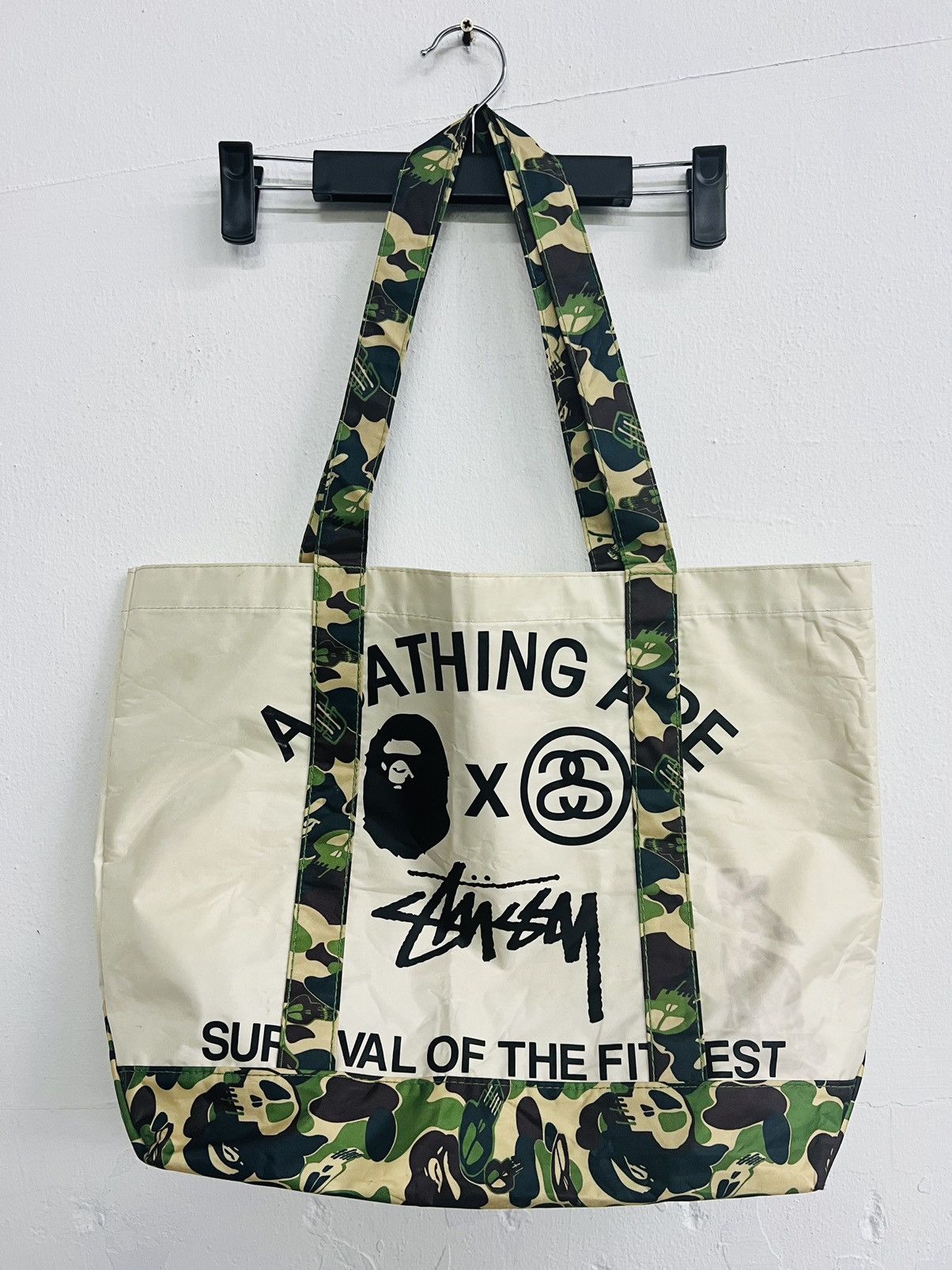 Bape x Stussy Tote Bag in Green, Men's