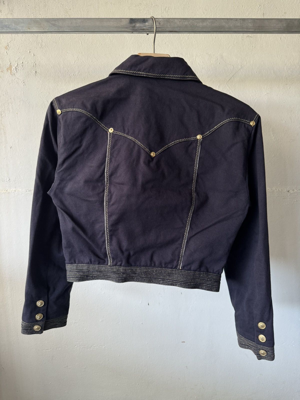 Versus Versace S/S 1992 Versus Gianni Versace Archive Crop Denim Jacket Size XS / US 0-2 / IT 36-38 - 12 Thumbnail