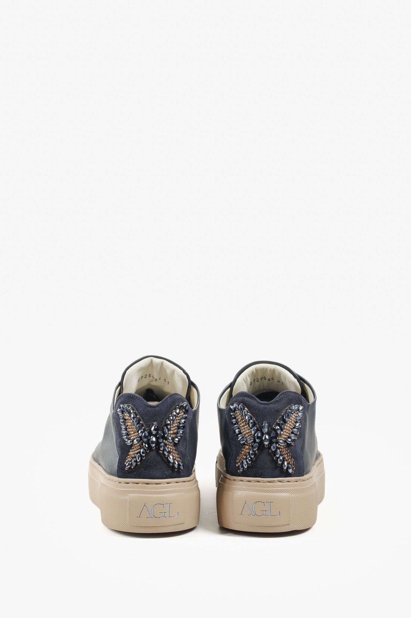AGL Attilio Giusti Leombruni Butterfly Jewel Platform Sneakers Size US 10.5 / IT 40.5 - 3 Thumbnail