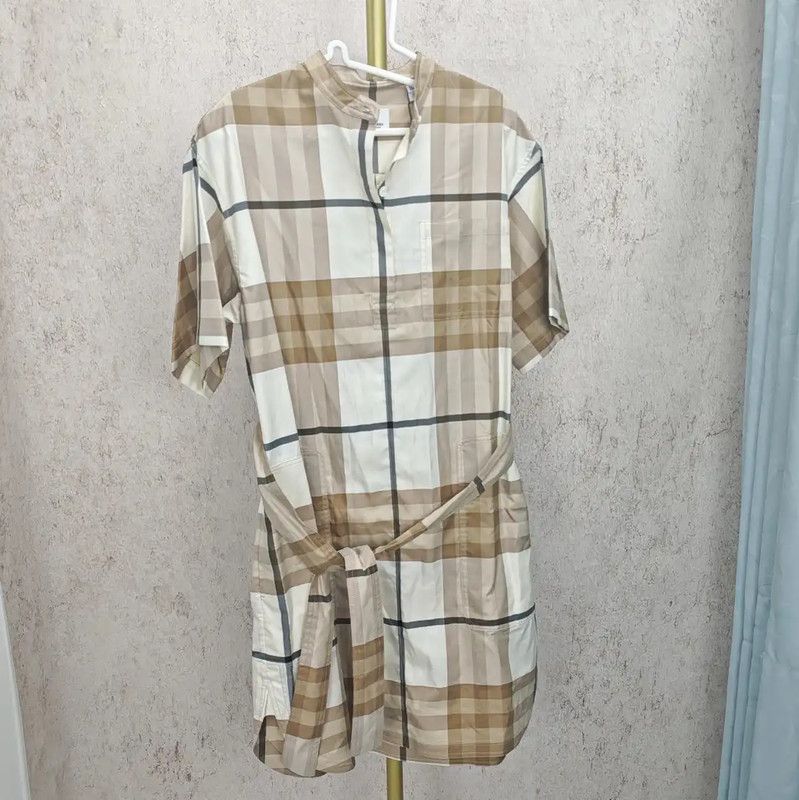 Burberry Burberry Summer Beige Cotton Dress for Women Size XS / US 0-2 / IT 36-38 - 1 Thumbnail