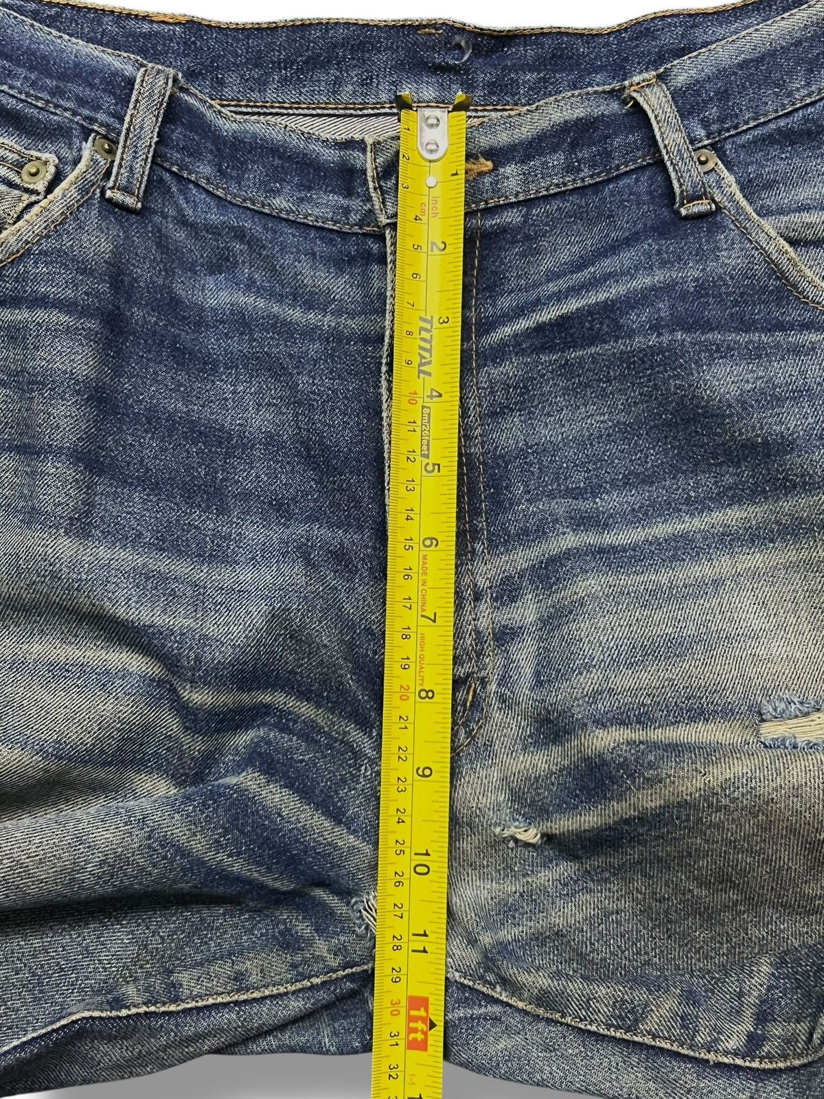 Japanese Brand Vintage Denim Of Gate MON Japan - Faded Mud Wash, Distressed Size US 35 - 16 Thumbnail