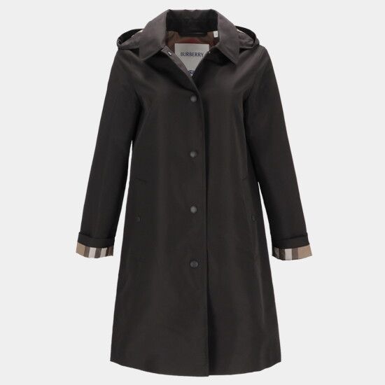 Burberry o1w1db10426 Hooded Trench Coat in Black Size L / US 10 / IT 46 - 1 Thumbnail