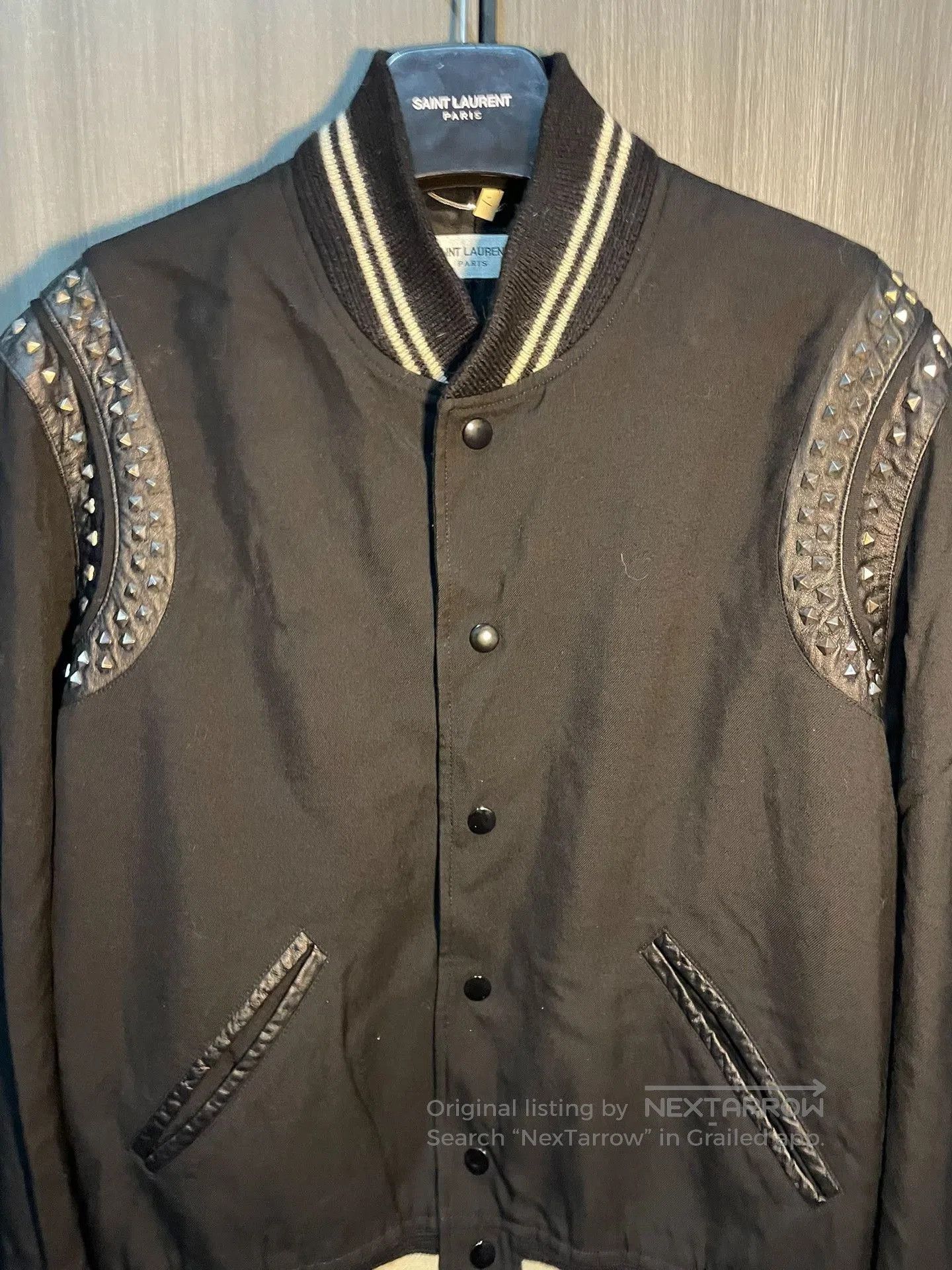 Saint Laurent Paris Saint Laurent Studded Leather Shoulder Jacket. Size US L / EU 52-54 / 3 - 3 Thumbnail