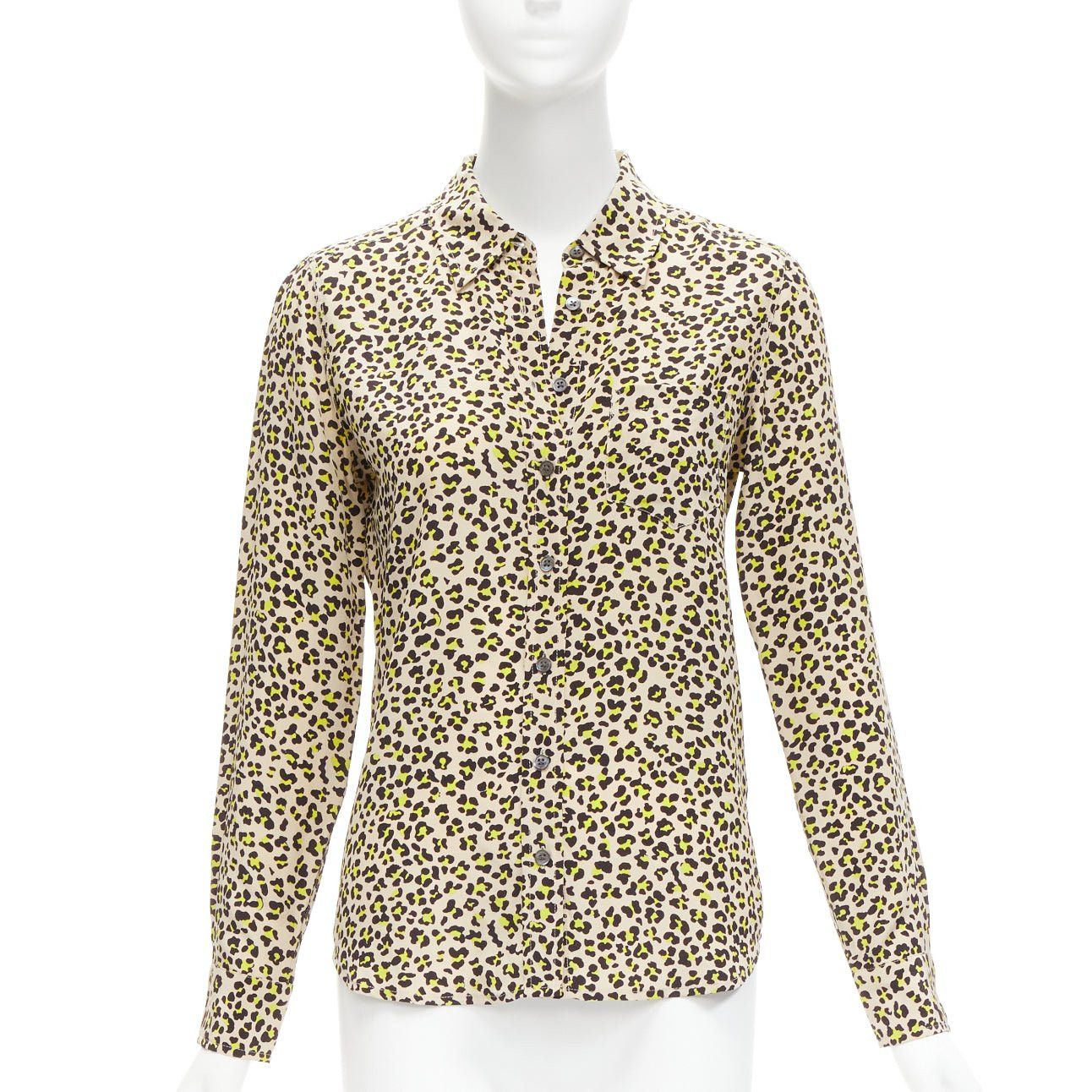 Equipment femme silk selling leopard jacket xs