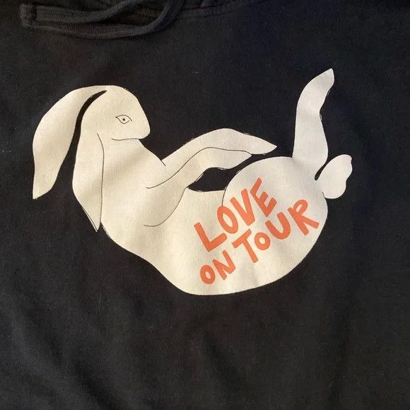 Designer × Vintage Harry Styles "Love On Tour" Bunny Black Hooded Mens L Size US L / EU 52-54 / 3 - 2 Thumbnail