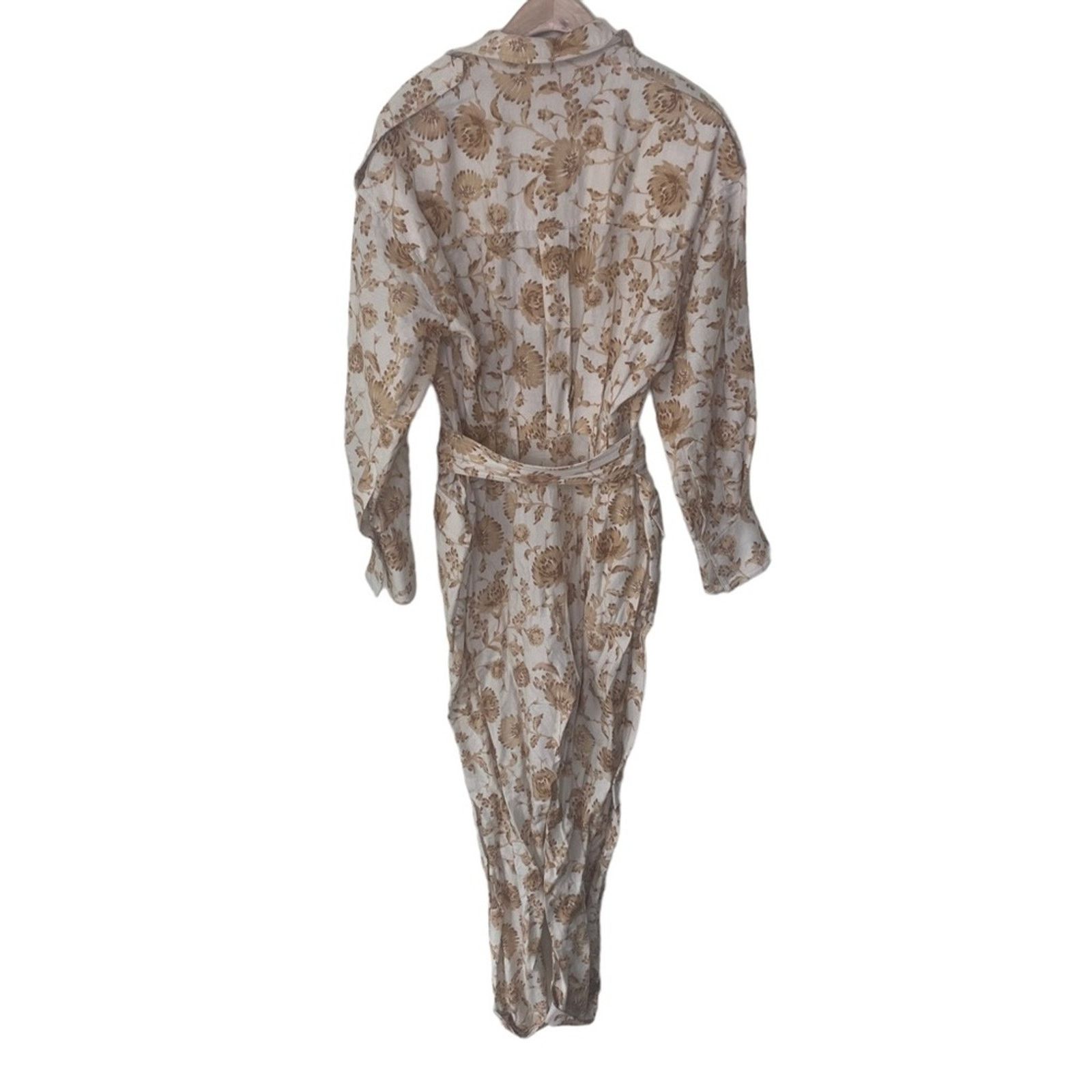 Anthropologie SIGNIFICANT OTHER Aphrodite Belted Jumpsuit Linen Blend Size 27" / US 4 / IT 40 - 10 Thumbnail