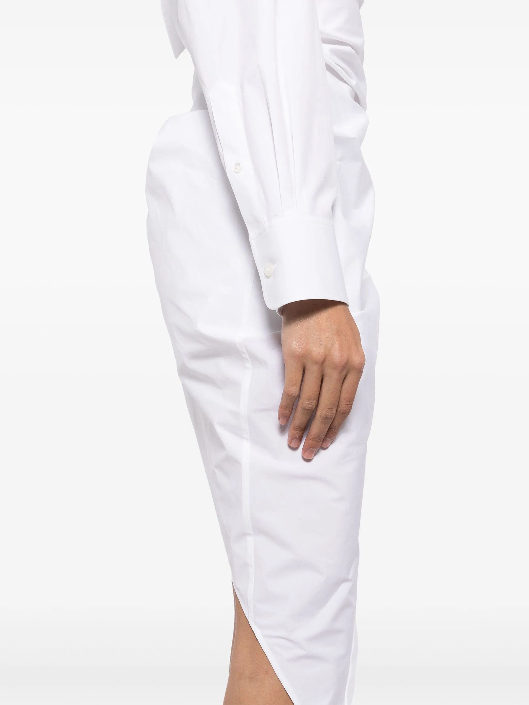 Alexander Wang o1s22i1n0225 Asymmetric Chemisier Midi Dress in White Size S / US 4 / IT 40 - 5 Thumbnail