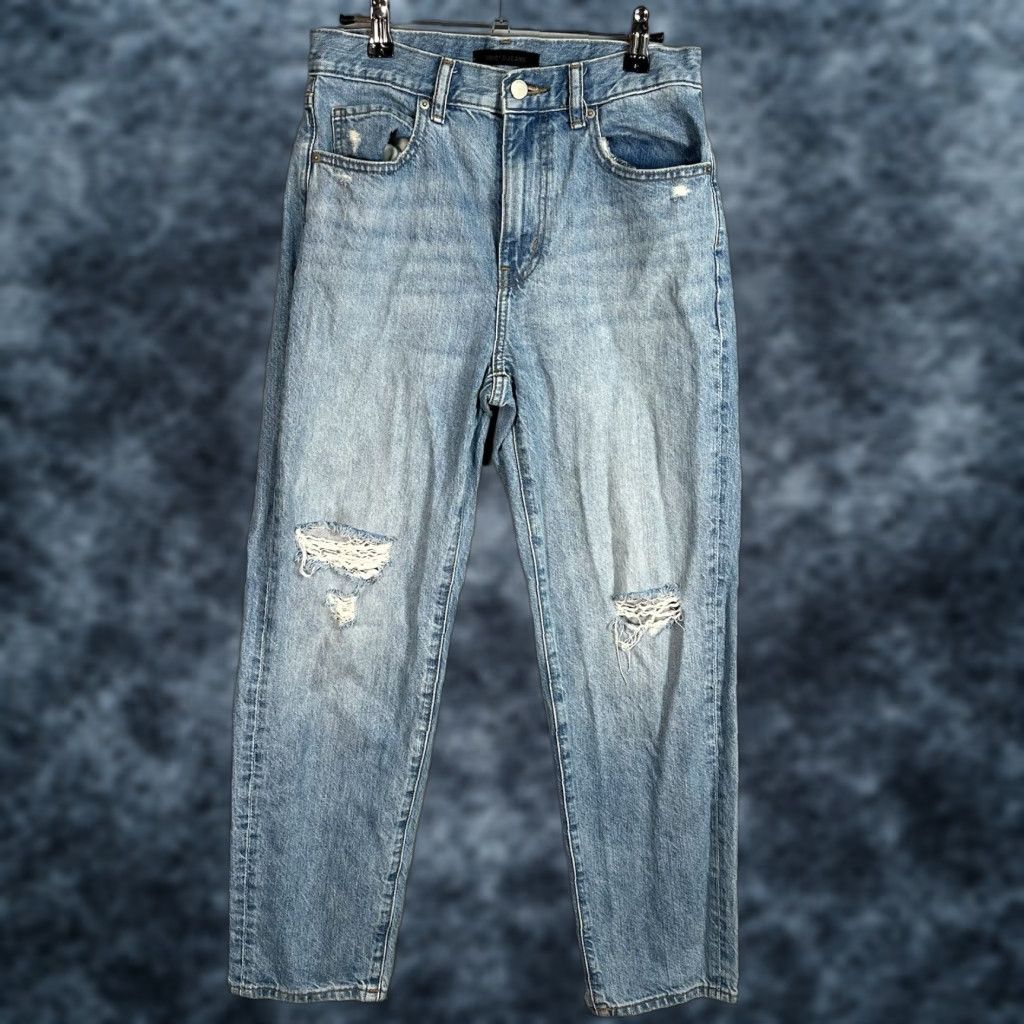 Uniqlo VINTAGE Uniqlo Slim Fit Jeans Womens 24 Light Wash Distressed 28 x 26 Denim Cotton Merchan Size 42" / US 20 - 1 Thumbnail