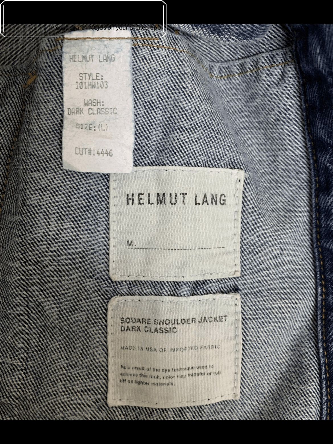 Helmut Lang Helmut Lang Square Shoulder Denim Jacket Size US L / EU 52-54 / 3 - 3 Thumbnail
