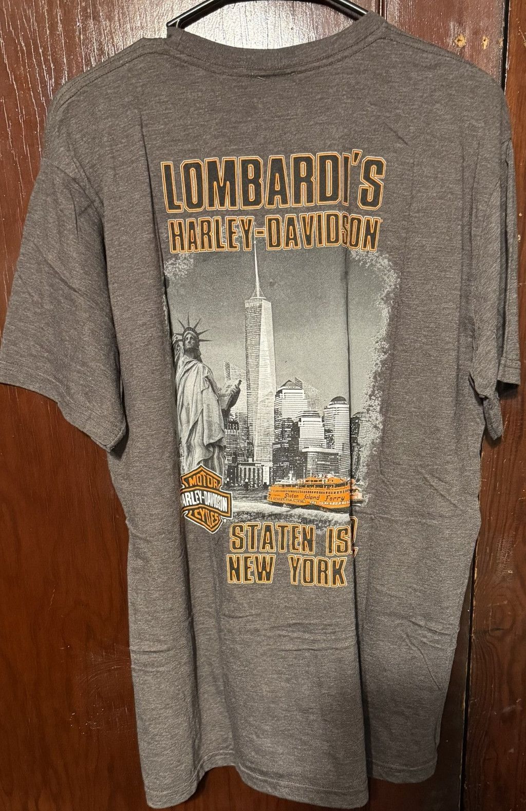 Harley Davidson Harley-Davidson Vintage T-Shirt Staten Island Men Sz XL Gray Size US XL / EU 56 / 4 - 2 Thumbnail