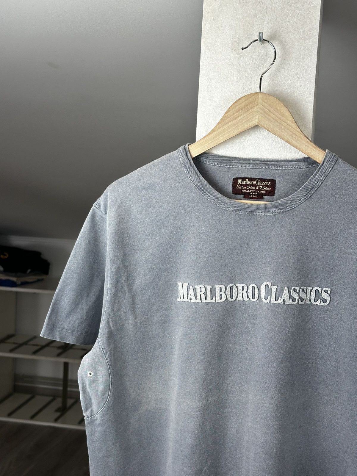 Marlboro Classics Marlboro Classics Faded Blue Tee Shirt L Men's Size US L / EU 52-54 / 3 - 2 Thumbnail