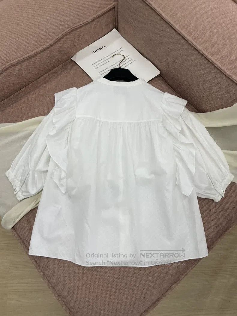 Chanel Chanel White wooden ear shirt with long sleeves Size XS / US 0-2 / IT 36-38 - 2 Thumbnail