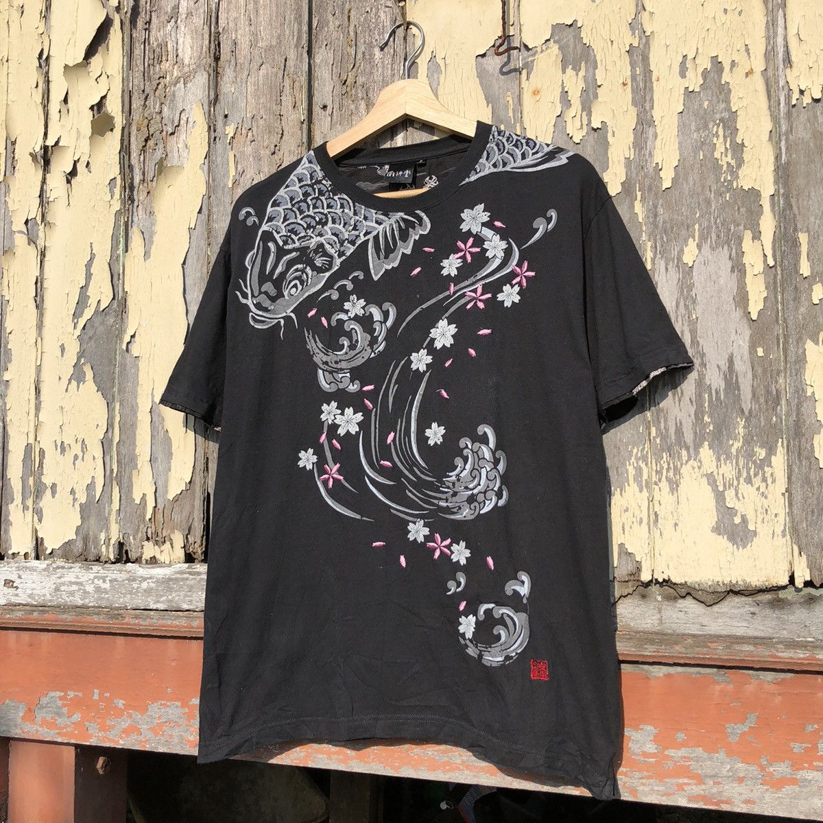 Japanese Brand Vintage y2k Koi Fish Sukajan Tshirt Size US M / EU 48-50 / 2 - 2 Thumbnail
