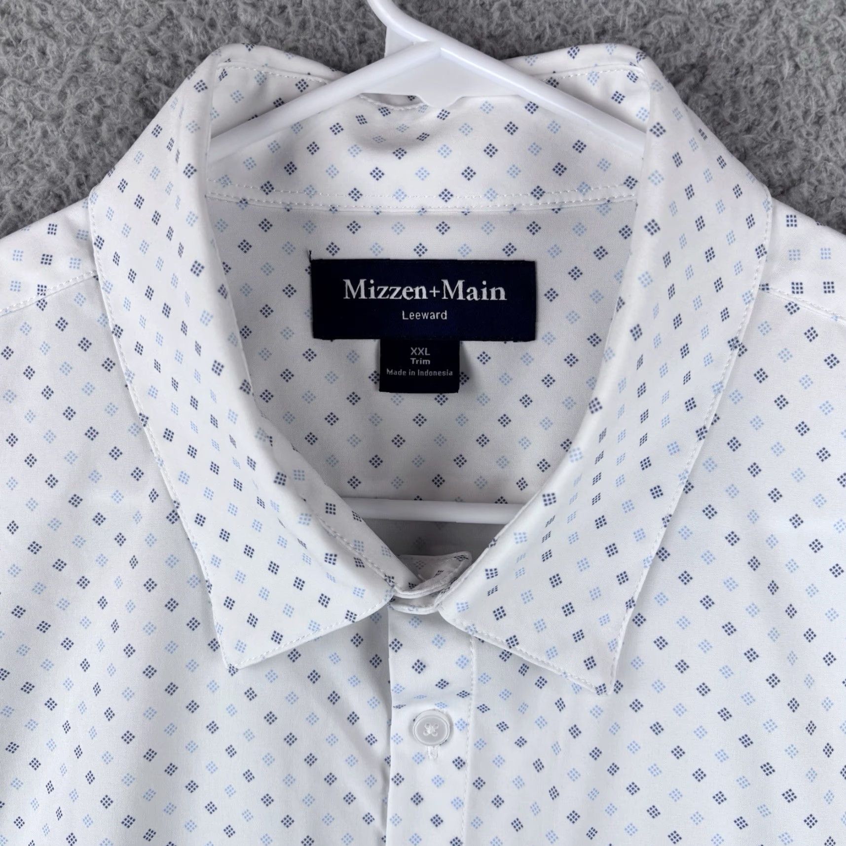 Mizzen+Main Mizzen+Main Shirt Men 2XL Slim Button-Up Geometric Leeward Plaid White USA Made Size US XXL / EU 58 / 5 - 2 Thumbnail