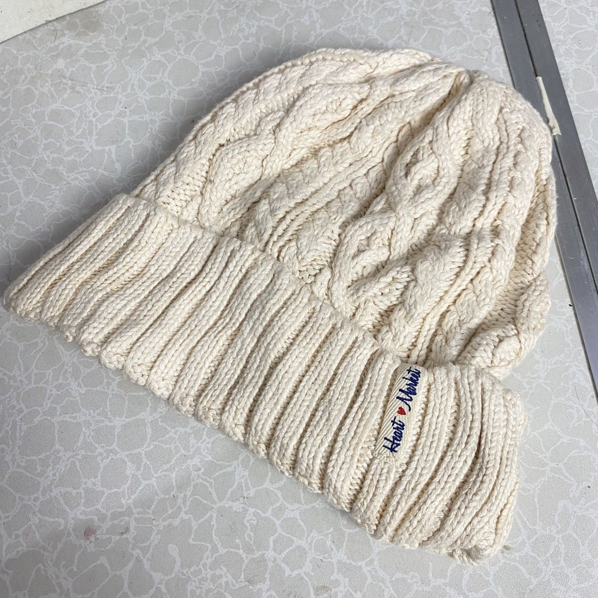Japanese Brand × Vintage 2000s y2k heart market blue blue Japan beanie hats Size ONE SIZE - 3 Thumbnail
