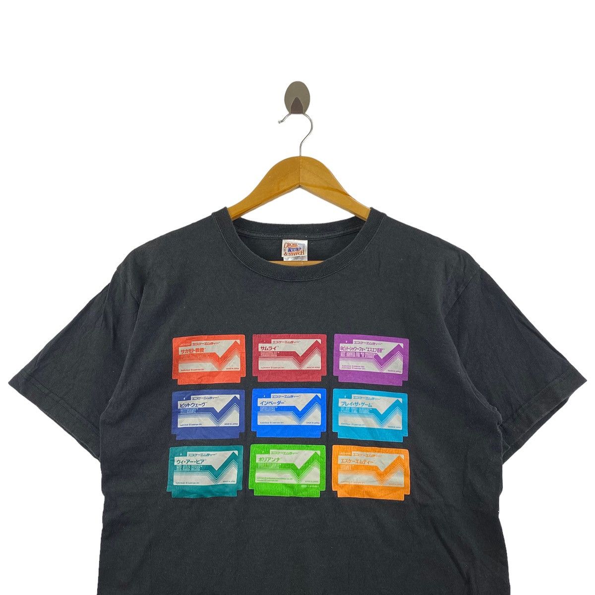 Japanese Brand CROSS & STITCH Anime Japan Black Short Sleeve Shirt Size US M / EU 48-50 / 2 - 2 Thumbnail