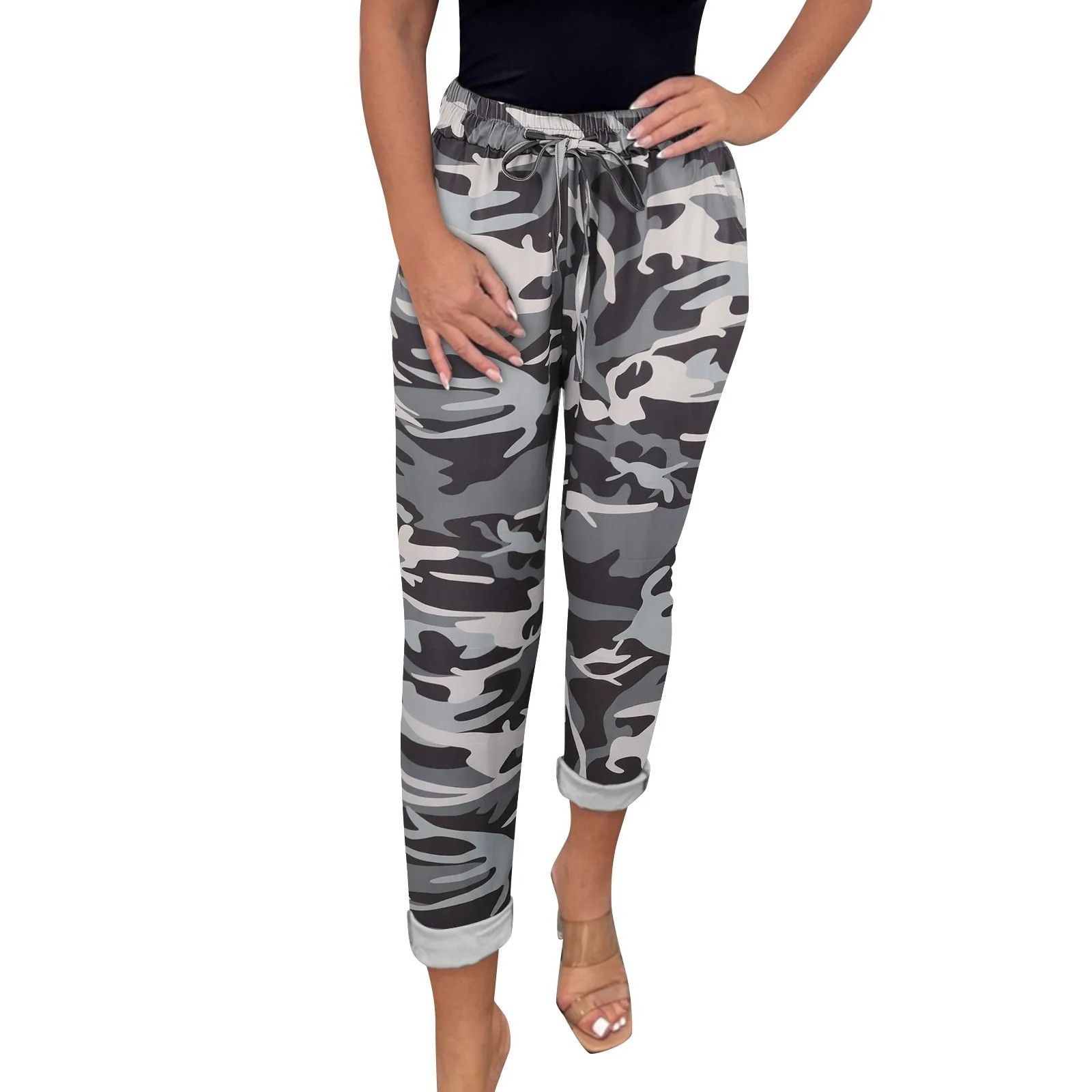The Unbranded Brand Women's Camo Army Green & Black Jogger Pants Size 26" / US 2 / IT 38 - 4 Thumbnail