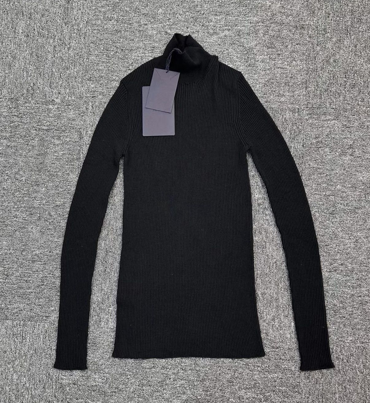 Prada Prada Black Stretch Knit Mock Neck Sweater K12 Size S / US 4 / IT 40 - 1 Thumbnail