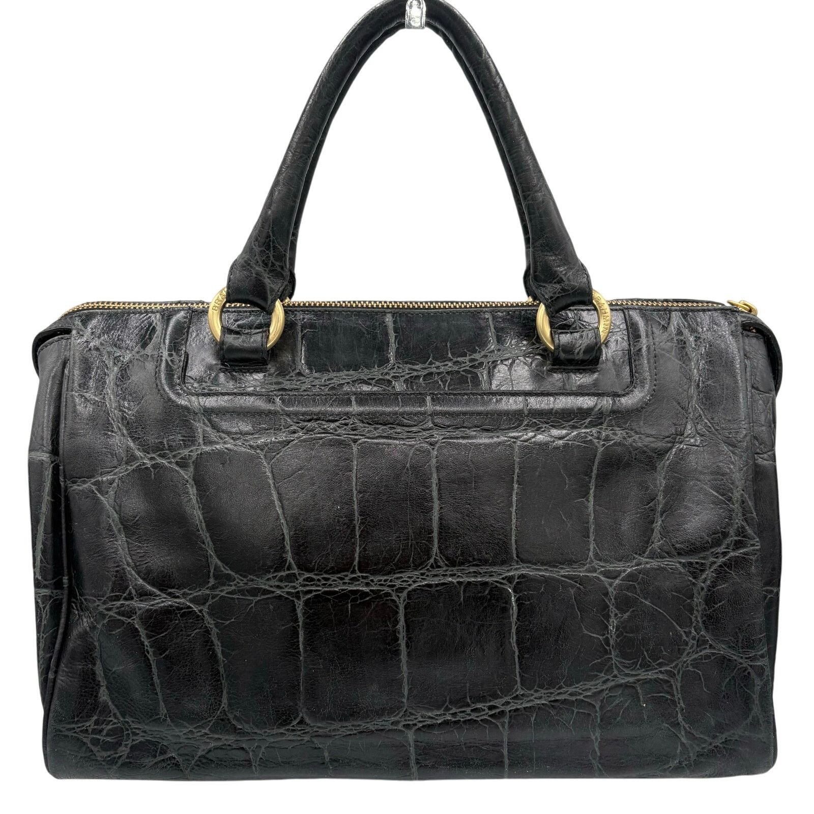 BRAHMIN Authentic Brahmin Black Croc-Embossed Leather Satchel Size ONE SIZE - 3 Thumbnail