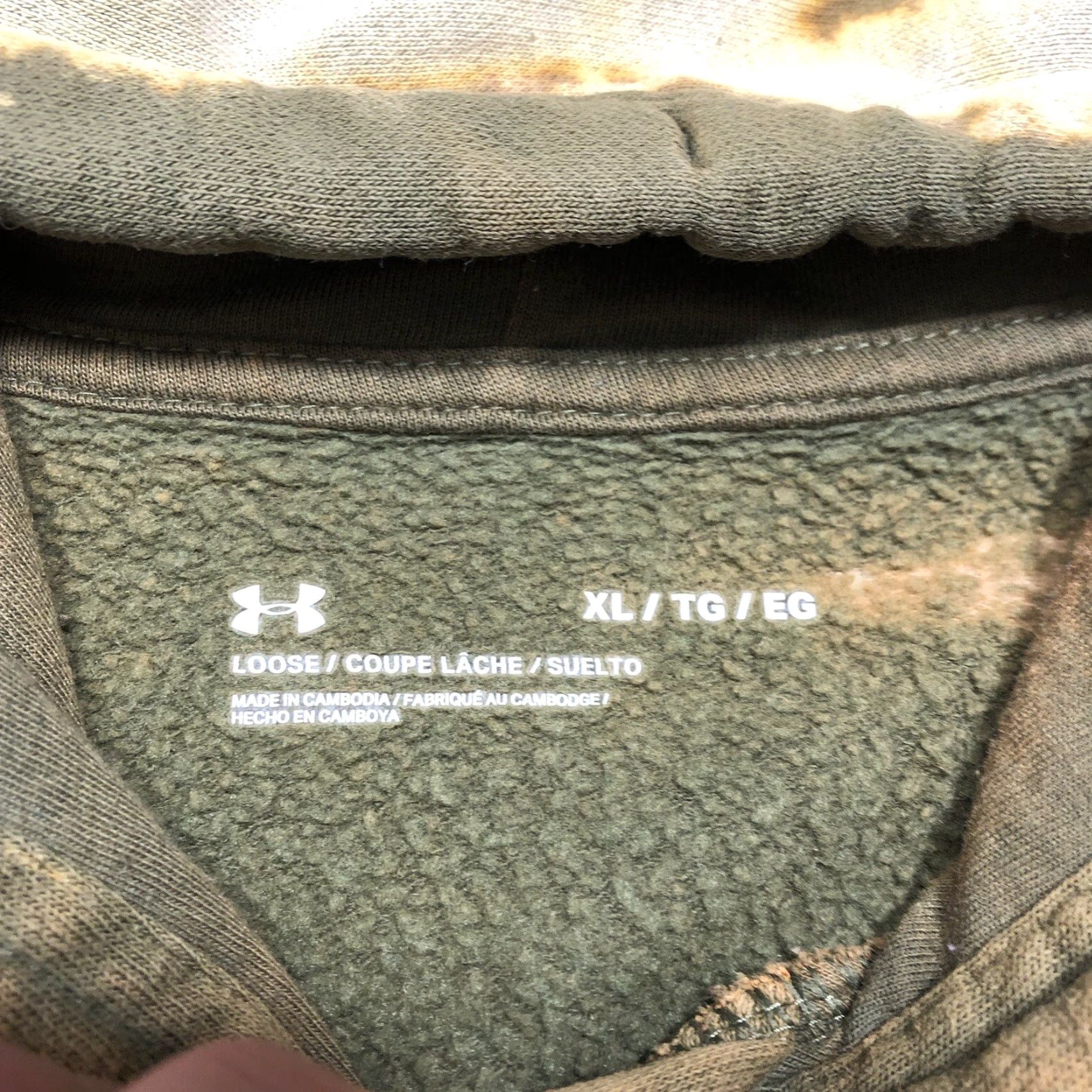 Under Armour Under Armour Hoodie Tie Dye Acid Wash Green XL Mens Sweatshirt Pullover Drawstring Long Sleeve Cotton Blend Relaxed Regular Shirt Tags Size US XL / EU 56 / 4 - 4 Thumbnail