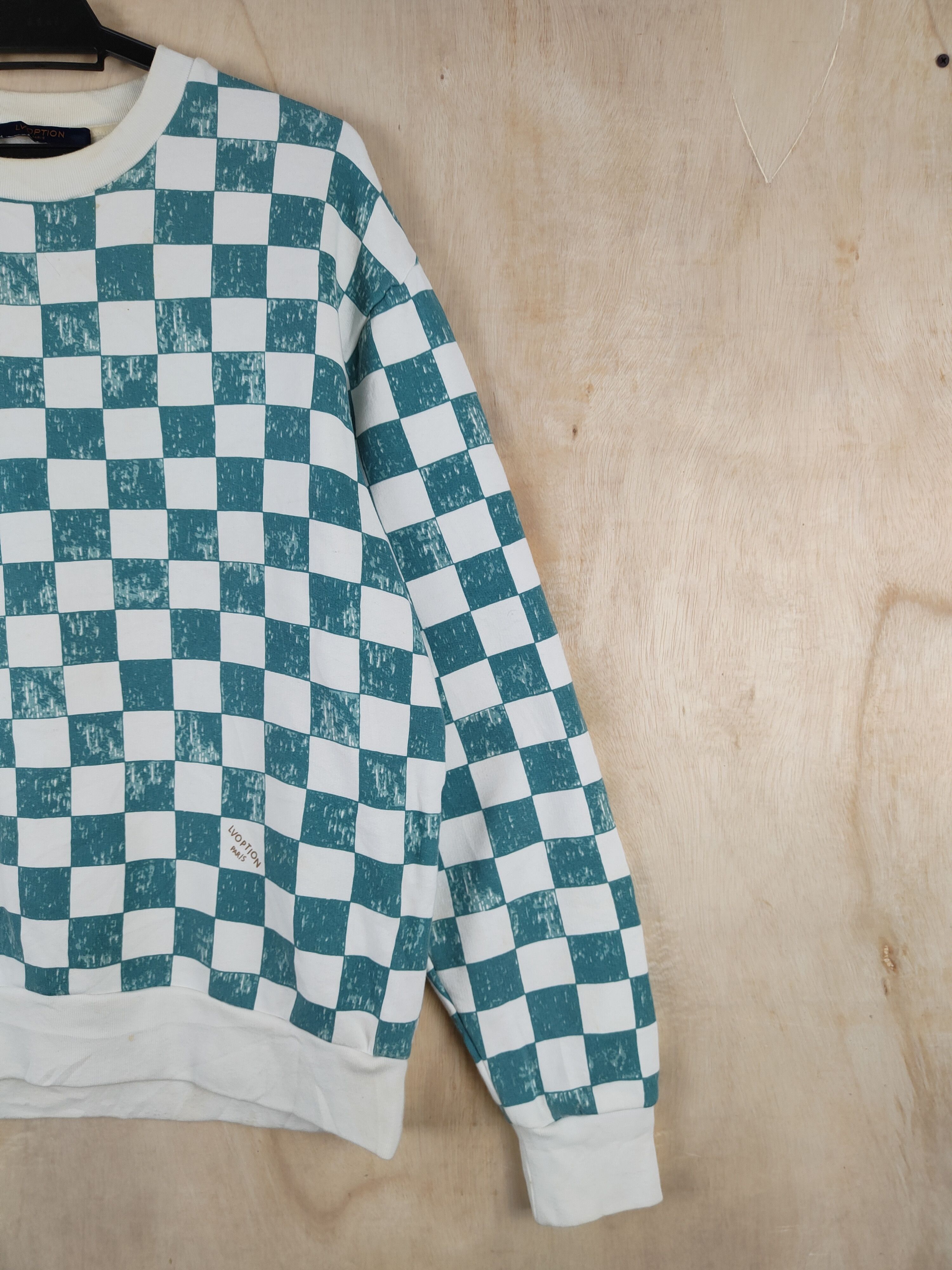 Japanese Brand Lvoption Not Louis Vuitton White Green Sweatshirts #S2624 Size US M / EU 48-50 / 2 - 6 Thumbnail