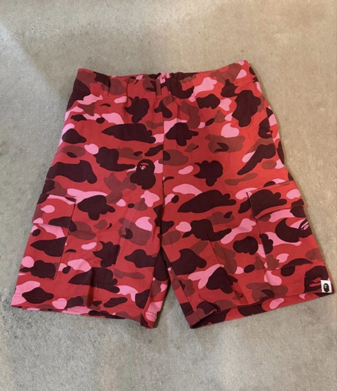 Bape RARE OG 2006 A BATHING APE RED CAMO SWEATSHORTS Size US 33 - 1 Thumbnail