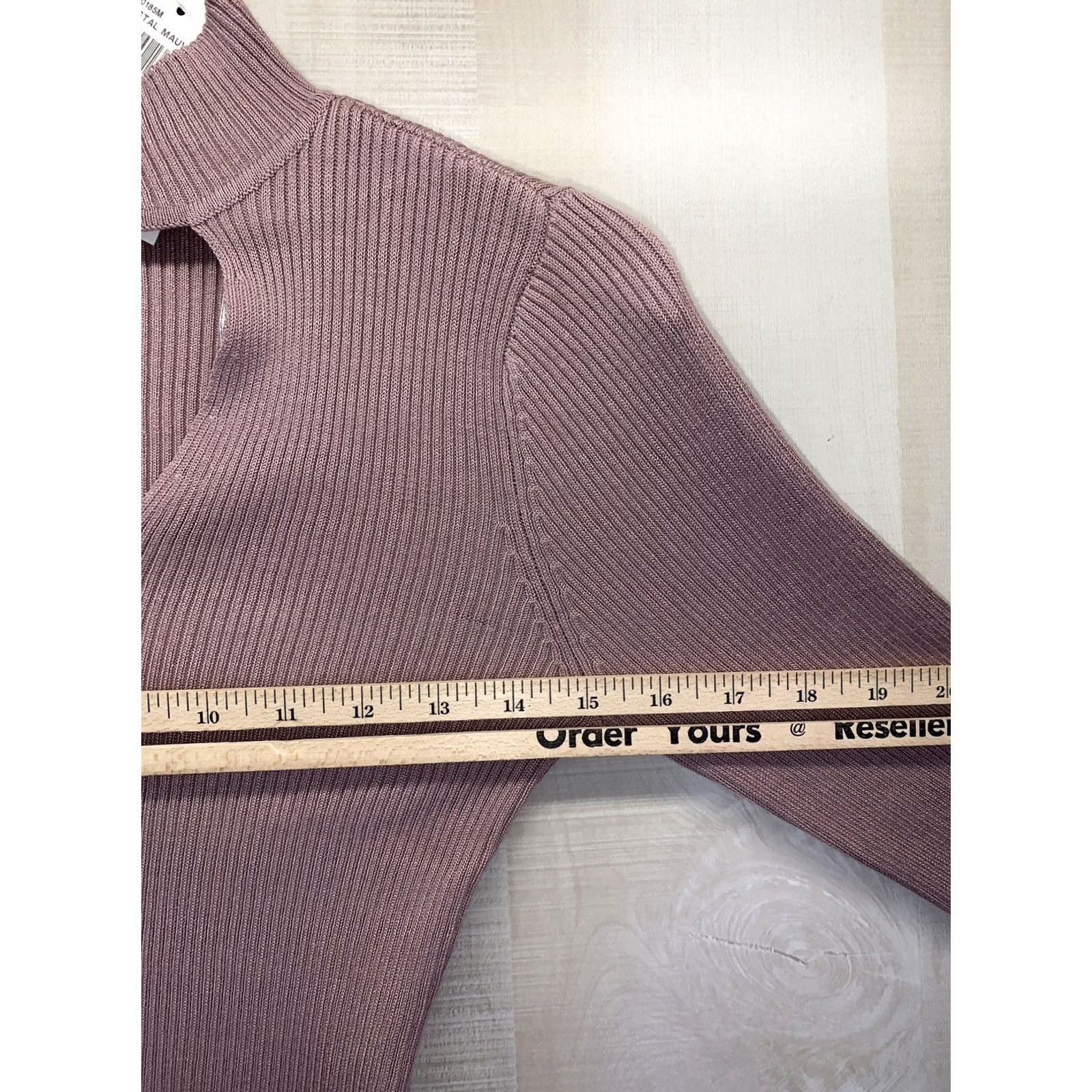 Vintage Pink Rose Hippie Rose Crystal Mauve Key Hole Rib Long Sleeve Shirt NWT Women’s M-4478 Size M / US 6-8 / IT 42-44 - 3 Thumbnail