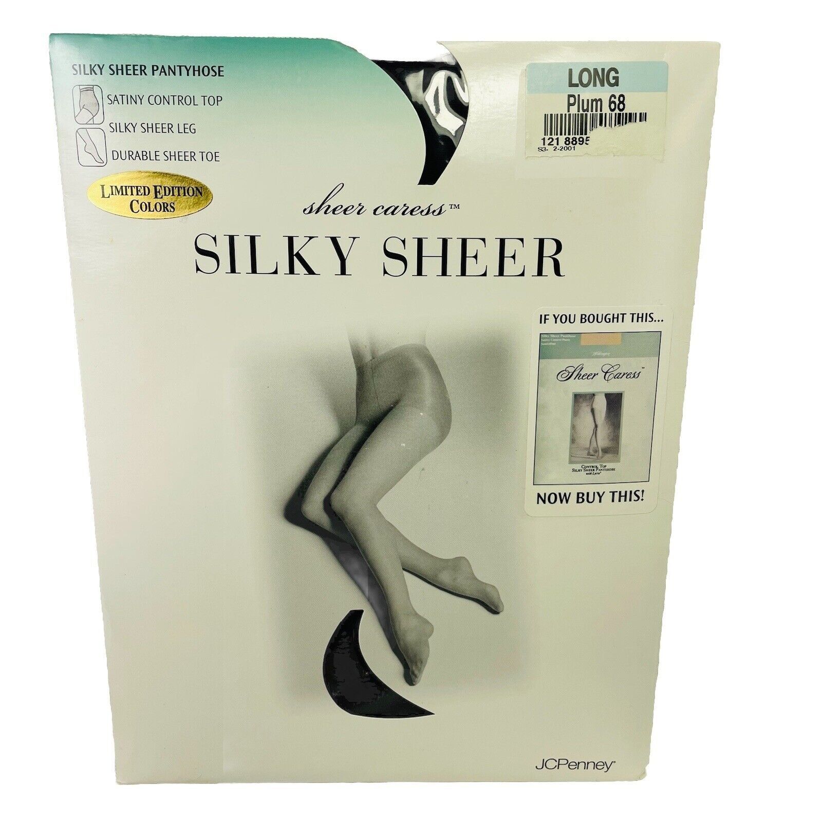 Vintage JCPenney Silky Sheer Caress Nylon Pantyhose Long Plum 68 Lim Size ONE SIZE - 1 Thumbnail
