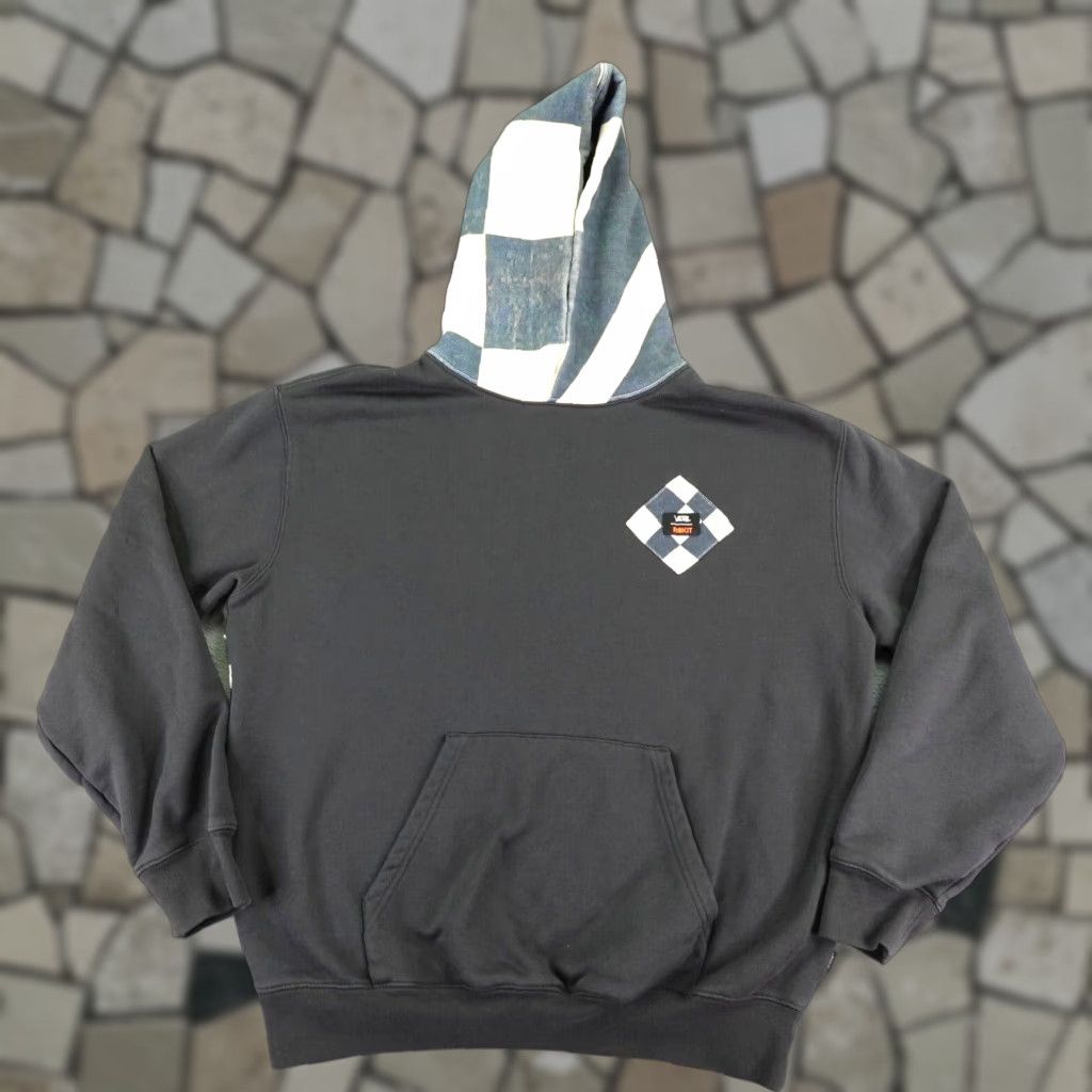 Vans VANS Hoodie Mens Small Gray Rokit Skateboarding Racing Checks Pullover Sweater Size US S / EU 44-46 / 1 - 1 Thumbnail