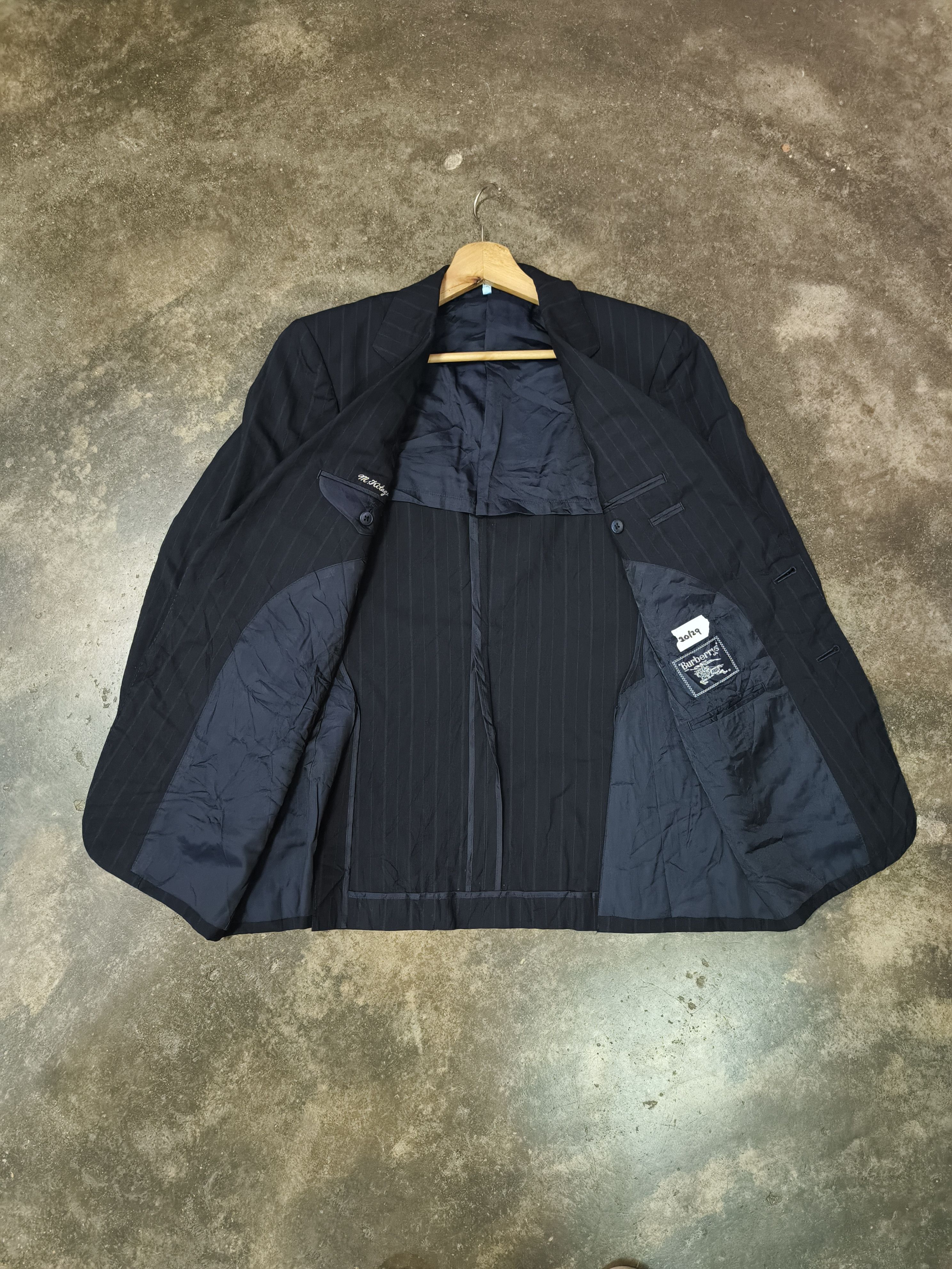 Burberry VTG BURBERRY BLACK PLAID BLAZER JACKET Size 40R - 2 Thumbnail