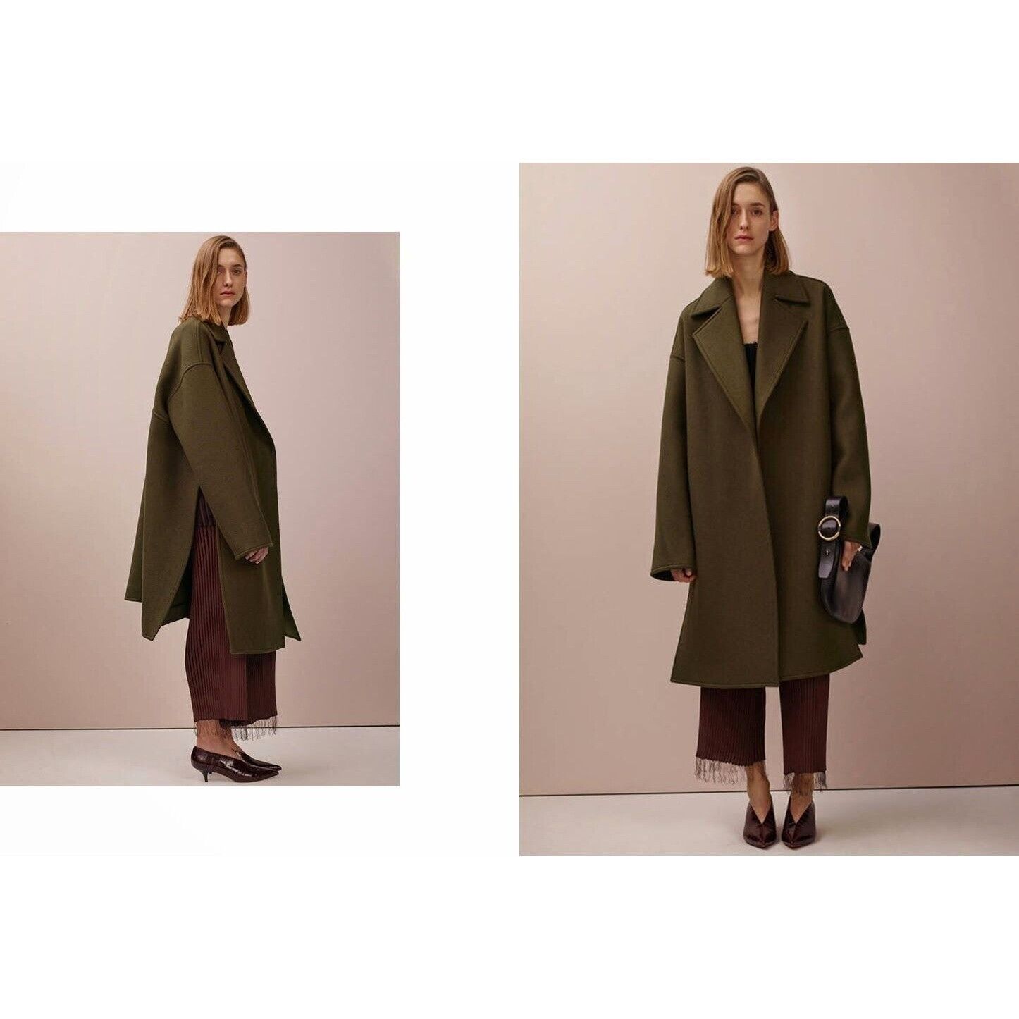 Celine Celine By Phoebe Philo Pre Fall 2015 Wide Pleated Black Bro Size 26" / US 2 / IT 38 - 1 Thumbnail