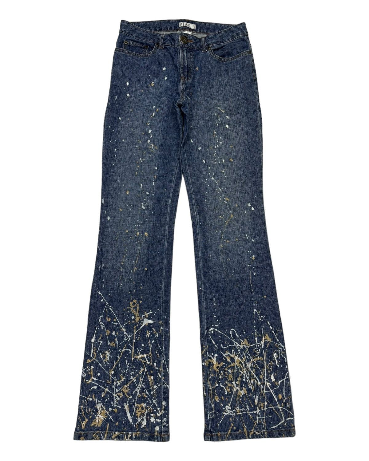 Japanese Brand Flare Jeans Painter Splash Metro 7 Bootcut Denim Jeans Size 28" / US 6 / IT 42 - 7 Thumbnail