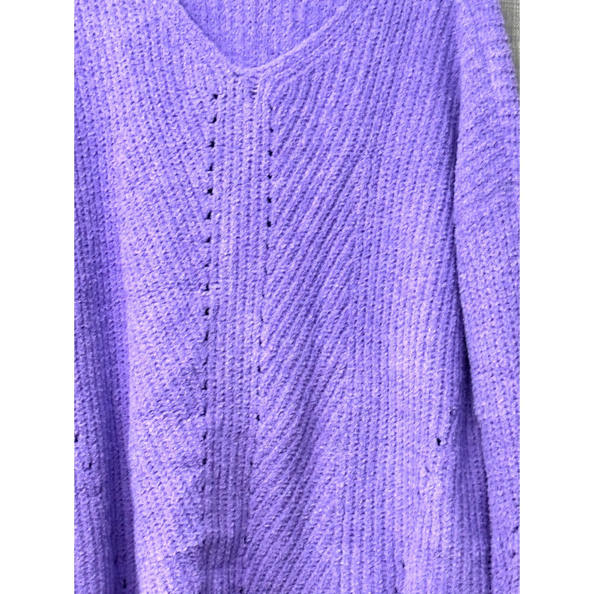 Other Style & Co Cozy Chenille V-Neck Sweater, Lilac Kiss, L Size L / US 10 / IT 46 - 4 Thumbnail
