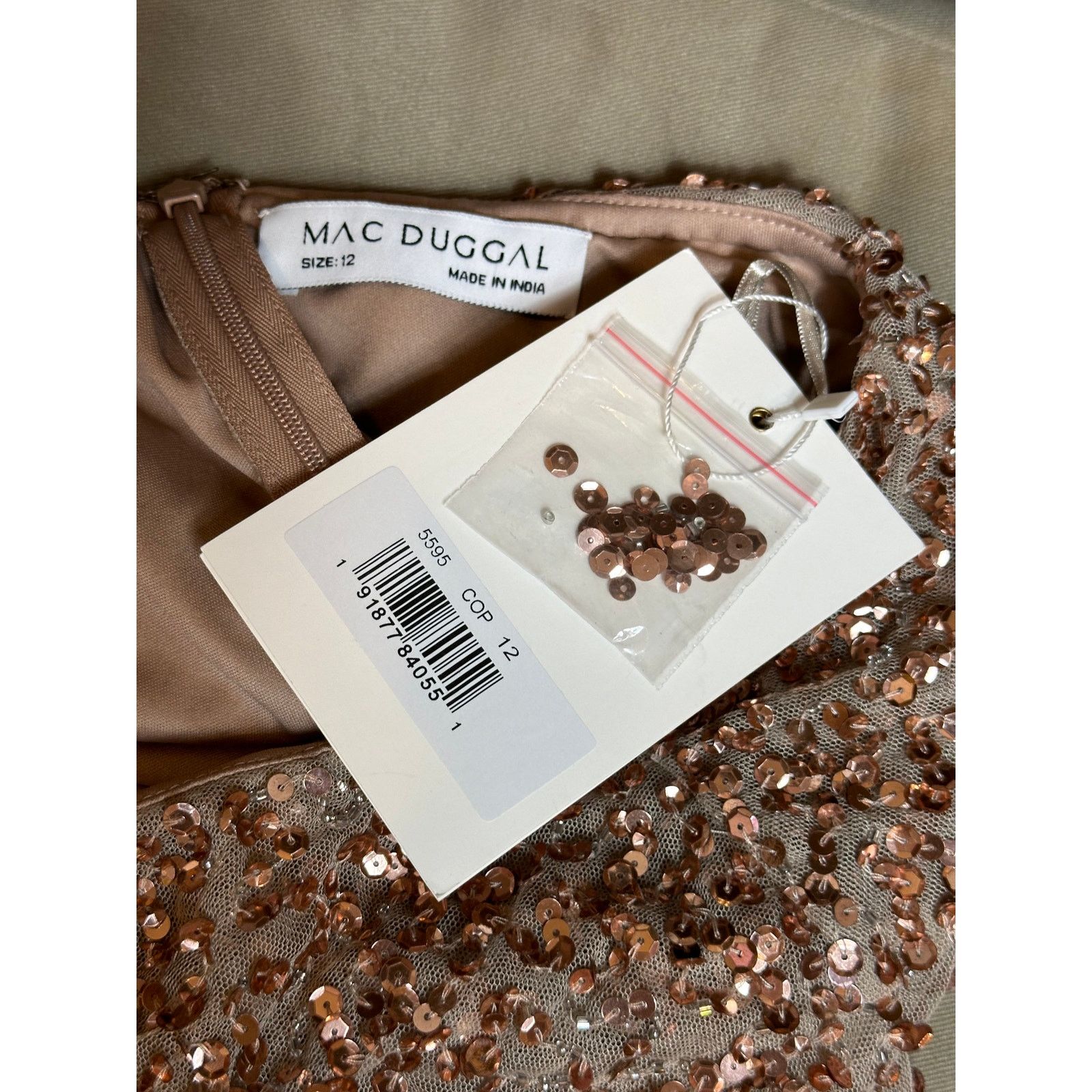 Other Mac Duggal Sequin Off the Shoulder Midi Dress Copper size 12 Size XL / US 12-14 / IT 48-50 - 14 Thumbnail