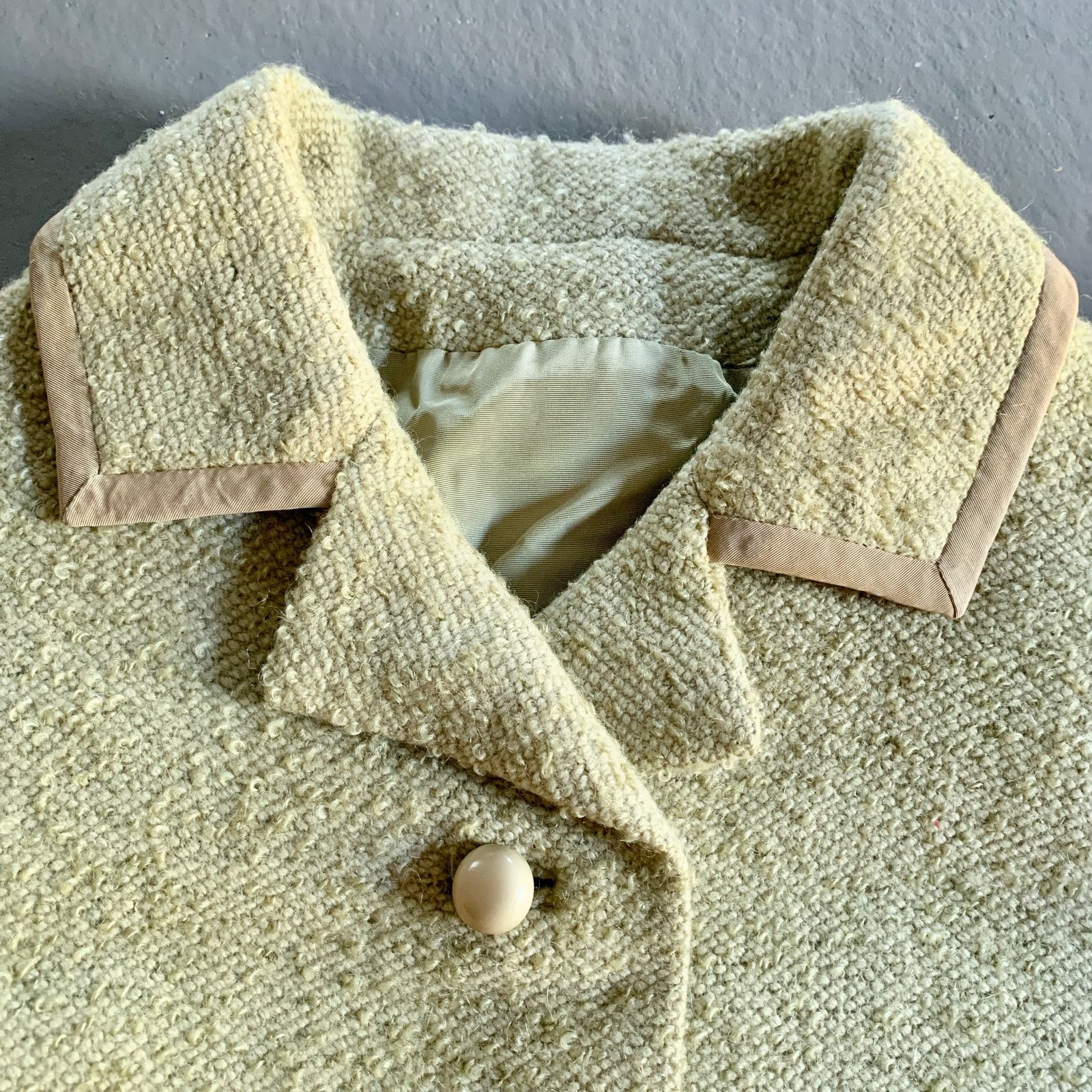 Vintage Vtg 1960s Sycamore Wool Coat Soft Green Mid Century Modern Size S / US 4 / IT 40 - 8 Thumbnail