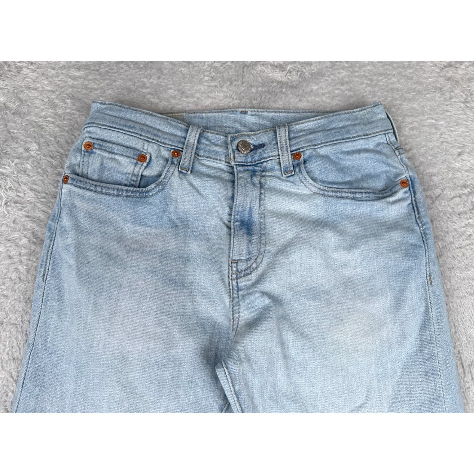 Levi's VINTAGE Levi's 512 Jeans Men 29x28 Blue Denim Light Wash 27x28 Slim/Stretch 5-Pocket Distressed Cotton Blend Cotton Brand: Levi's 500 Series Retro Size US 29 - 4 Thumbnail