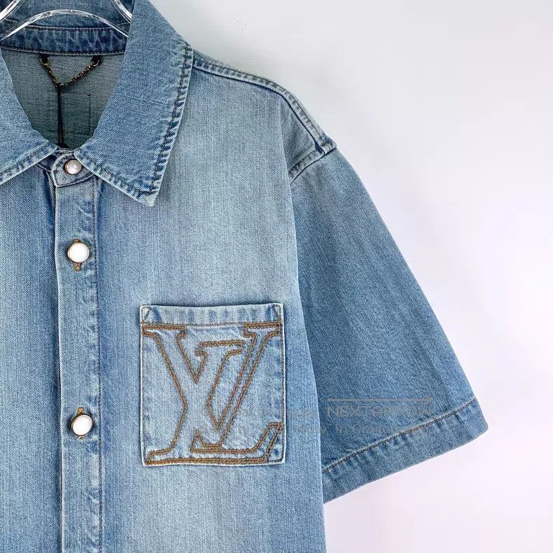 Louis Vuitton Louis Vuitton 25 blue washed logo embroidered cotton lapel Size US L / EU 52-54 / 3 - 3 Thumbnail