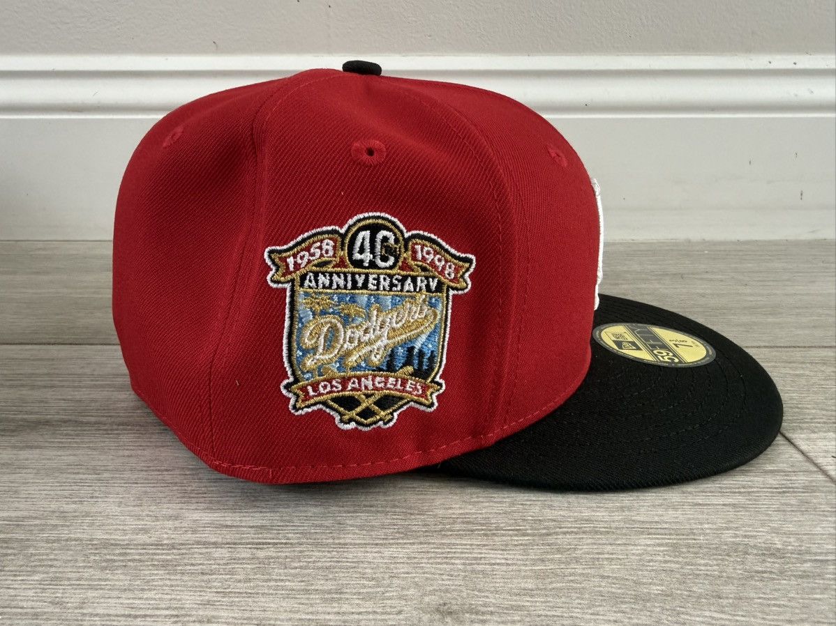 New Era Los Angeles Dodgers Hat Club New Era Red Black Fitted 7 3/8 Size ONE SIZE - 2 Thumbnail