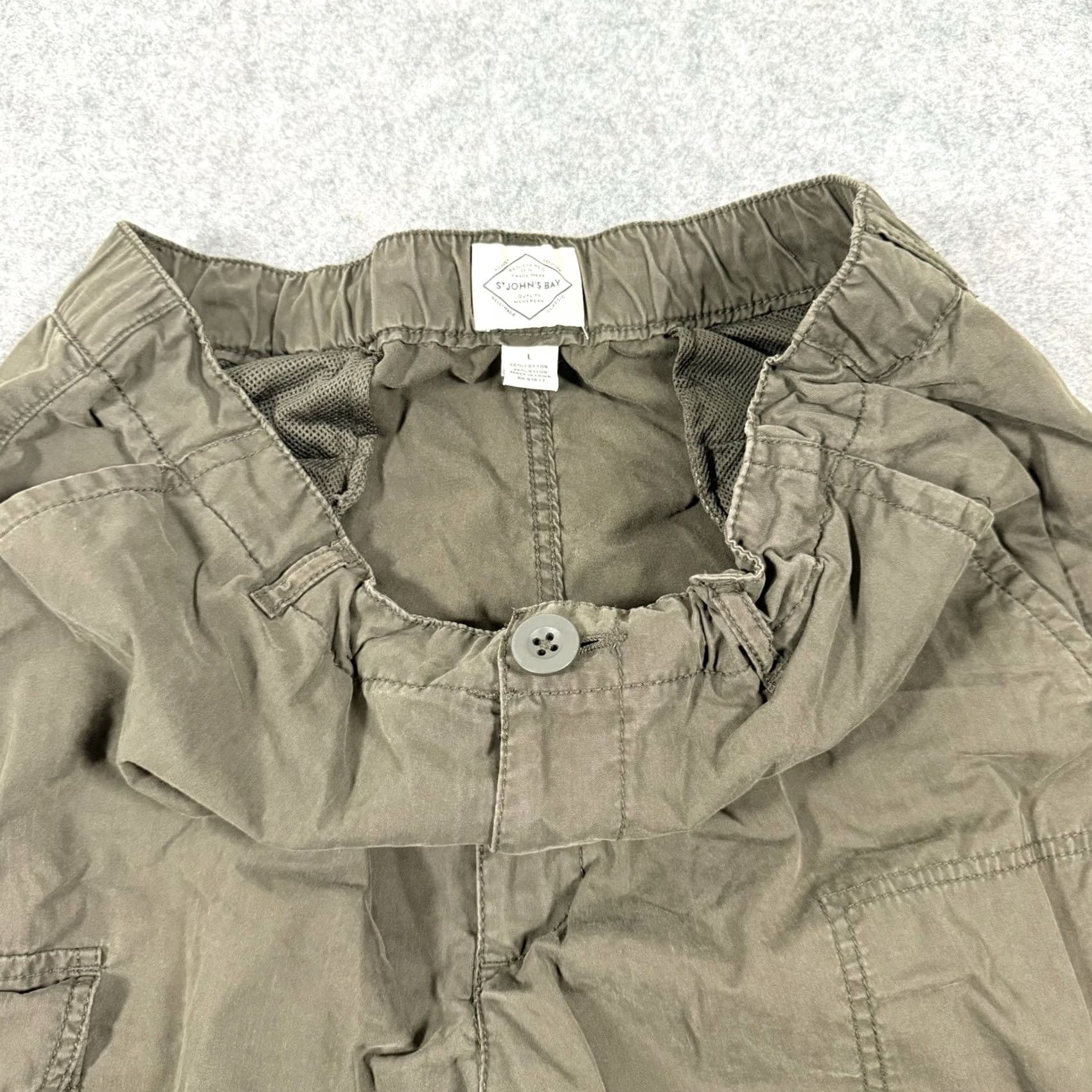 Vintage St. John's Bay Cargo Outdoor Hiking Pants Women's L Green Regular Size 36" / US 14 / IT 50 - 3 Thumbnail