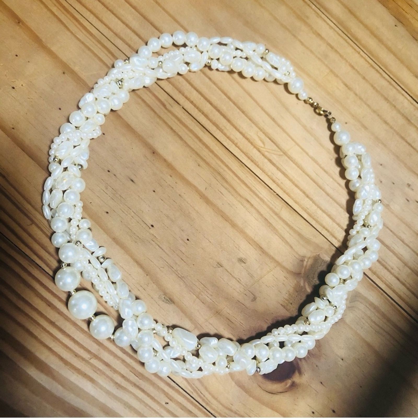 Vintage Vintage 70s-80s multi strand twisted faux pearl necklace Size ONE SIZE - 5 Thumbnail