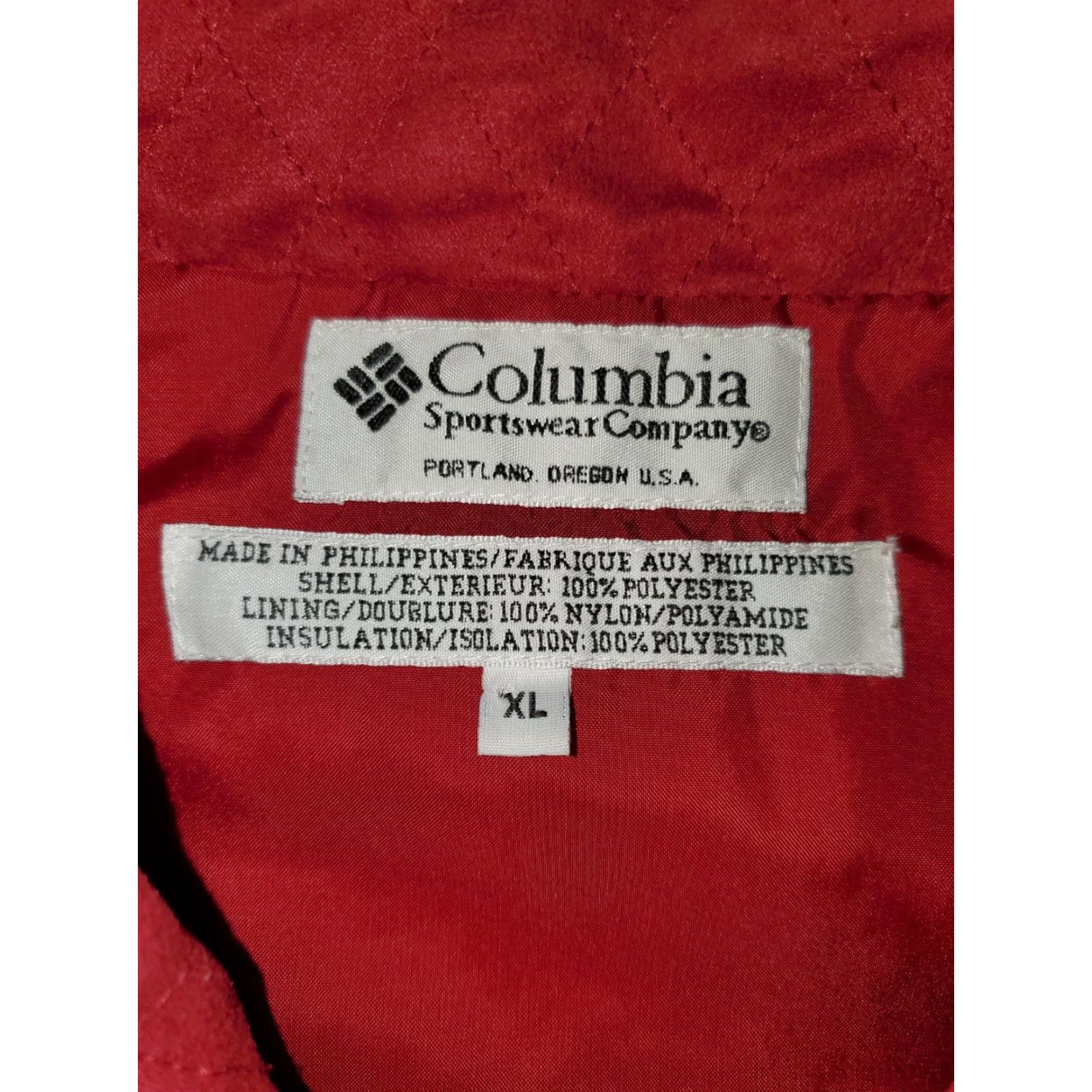 Vintage Columbia Vest Women's XL Red Quilted Reversible Zip 90s Outdoor Casual Vintage? Size XL / US 12-14 / IT 48-50 - 2 Thumbnail
