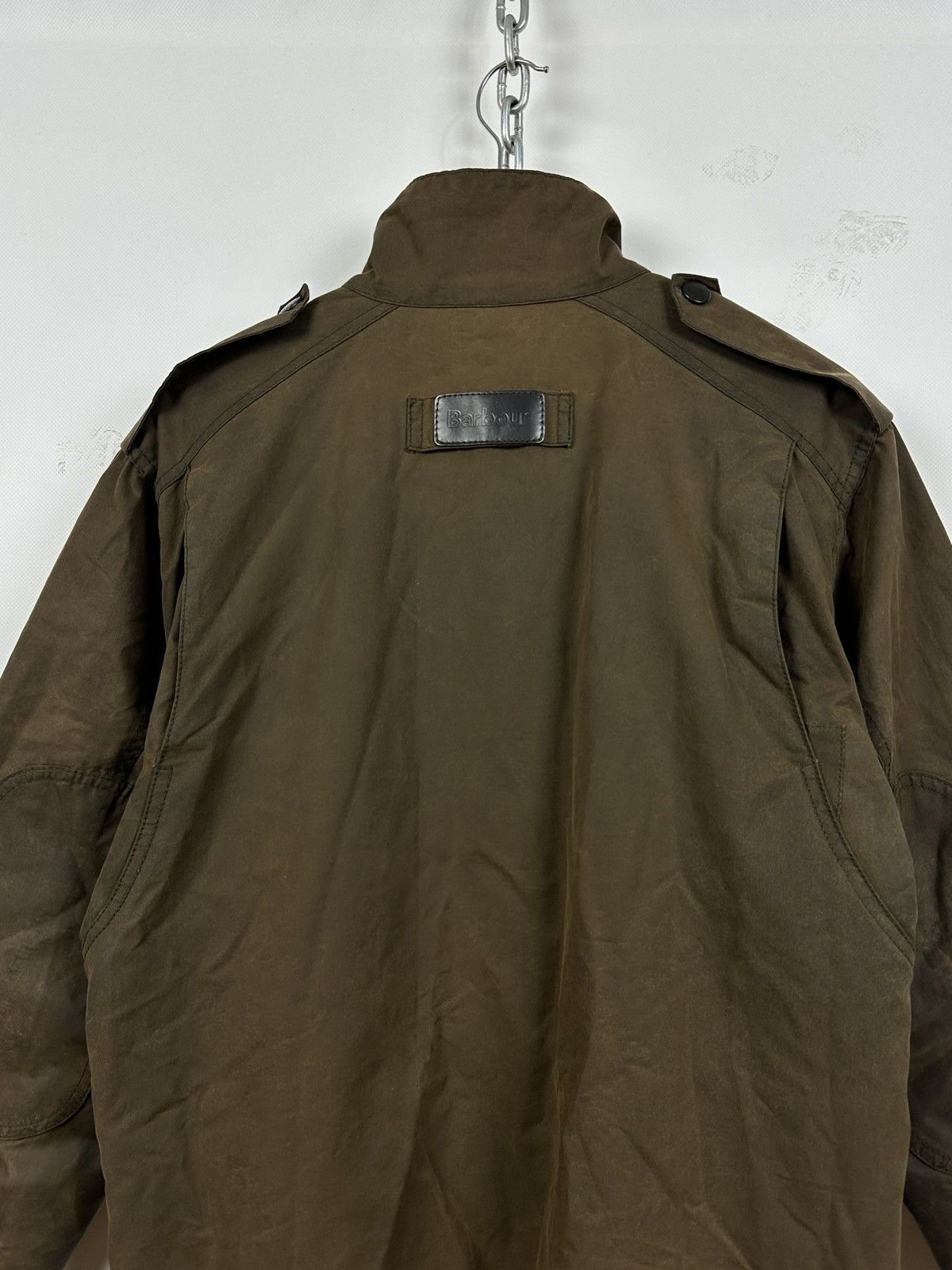Barbour Barbour Trooper Olive Green Waxed Coat Jacket Size US M / EU 48-50 / 2 - 16 Thumbnail