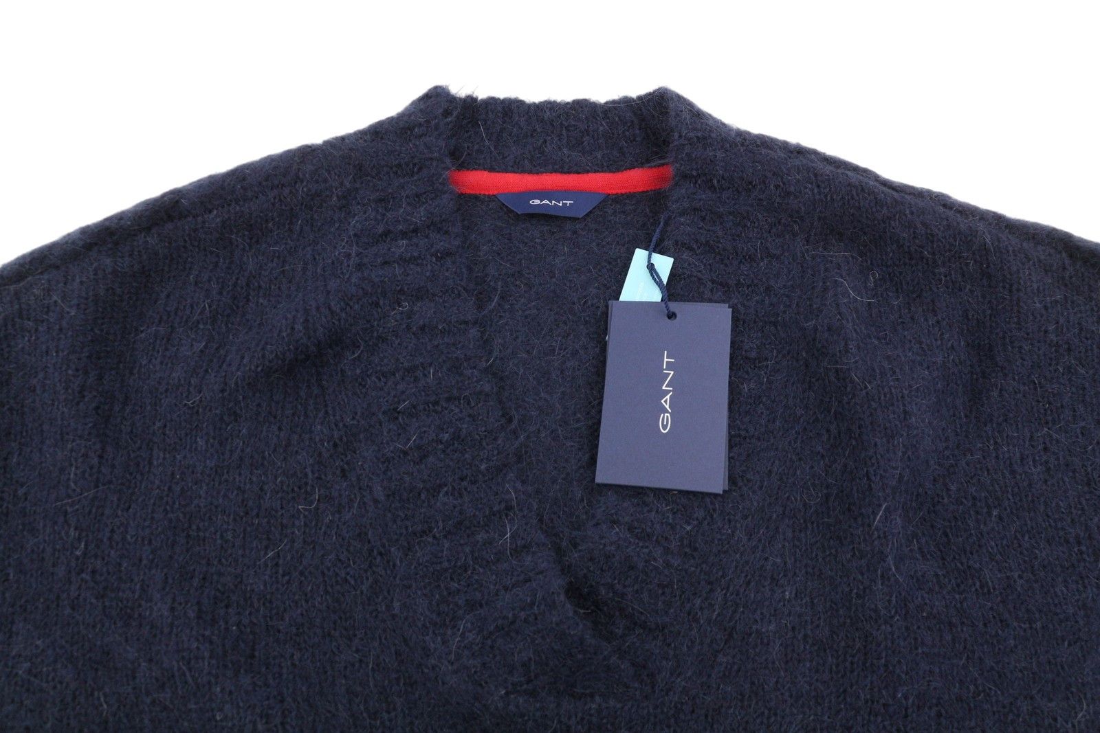 Gant MOHAIR V-NECK M Evening Blue Wool Blend Jumper 87228 Size M / US 6-8 / IT 42-44 - 5 Thumbnail