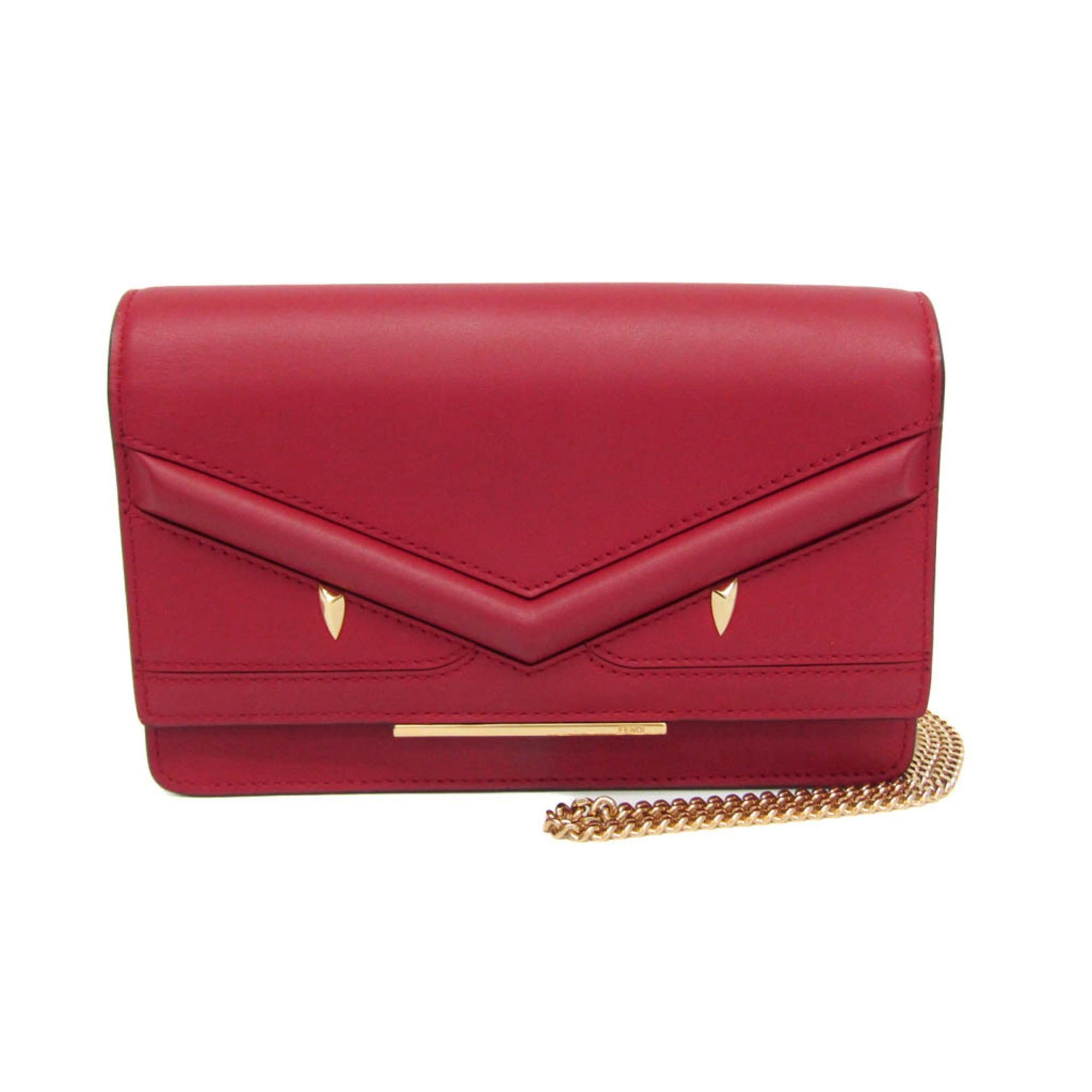 Fendi Fendi Bag Bugs 8M0346 Women's Leather Chain/Shoulder Wallet Red Color Size ONE SIZE - 1 Thumbnail