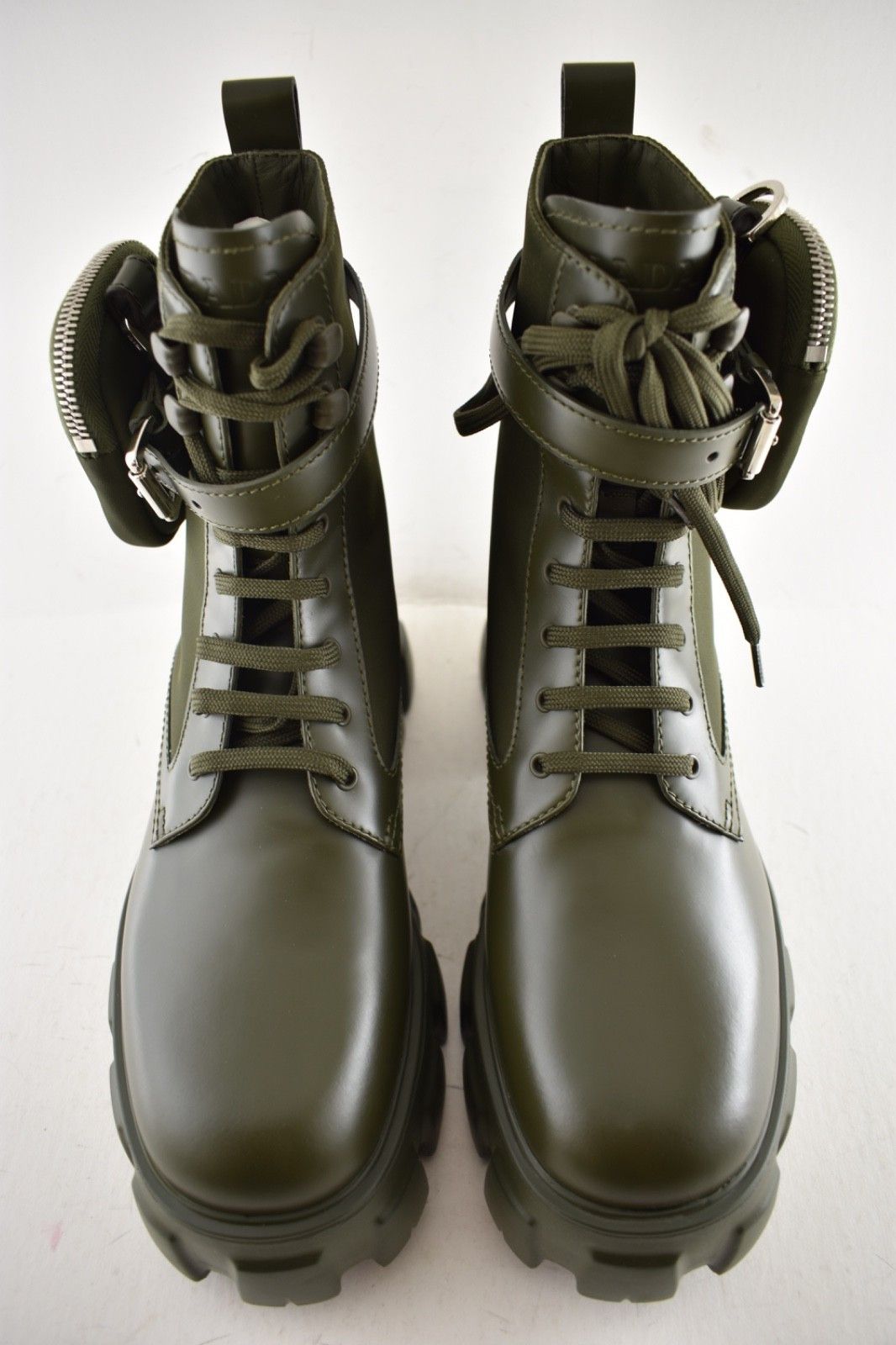 Prada Prada Monolith Leather Nylon Pouch Lug Sole Combat Boot 40 Size US 10 / IT 40 - 8 Thumbnail