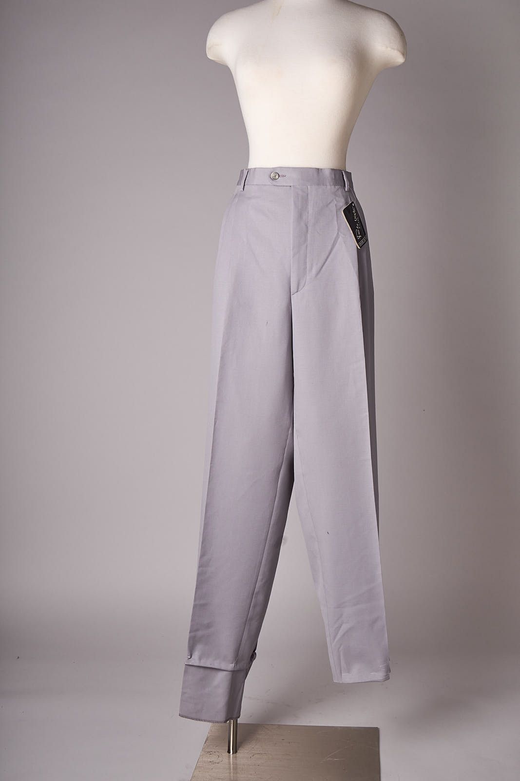 Vintage 1980s Gray Deadstock Paolo Vista Pleated Slacks Pants Size US 38 / EU 54 - 1 Thumbnail