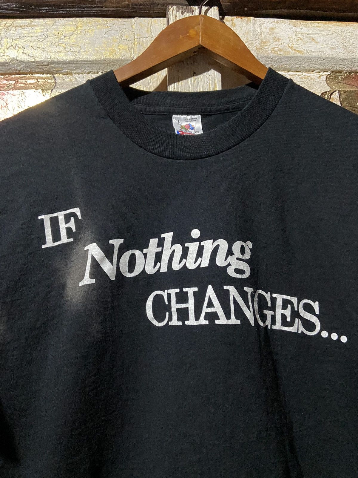 Vintage Vintage if nothing changes text black t-shirt size L Size US L / EU 52-54 / 3 - 2 Thumbnail
