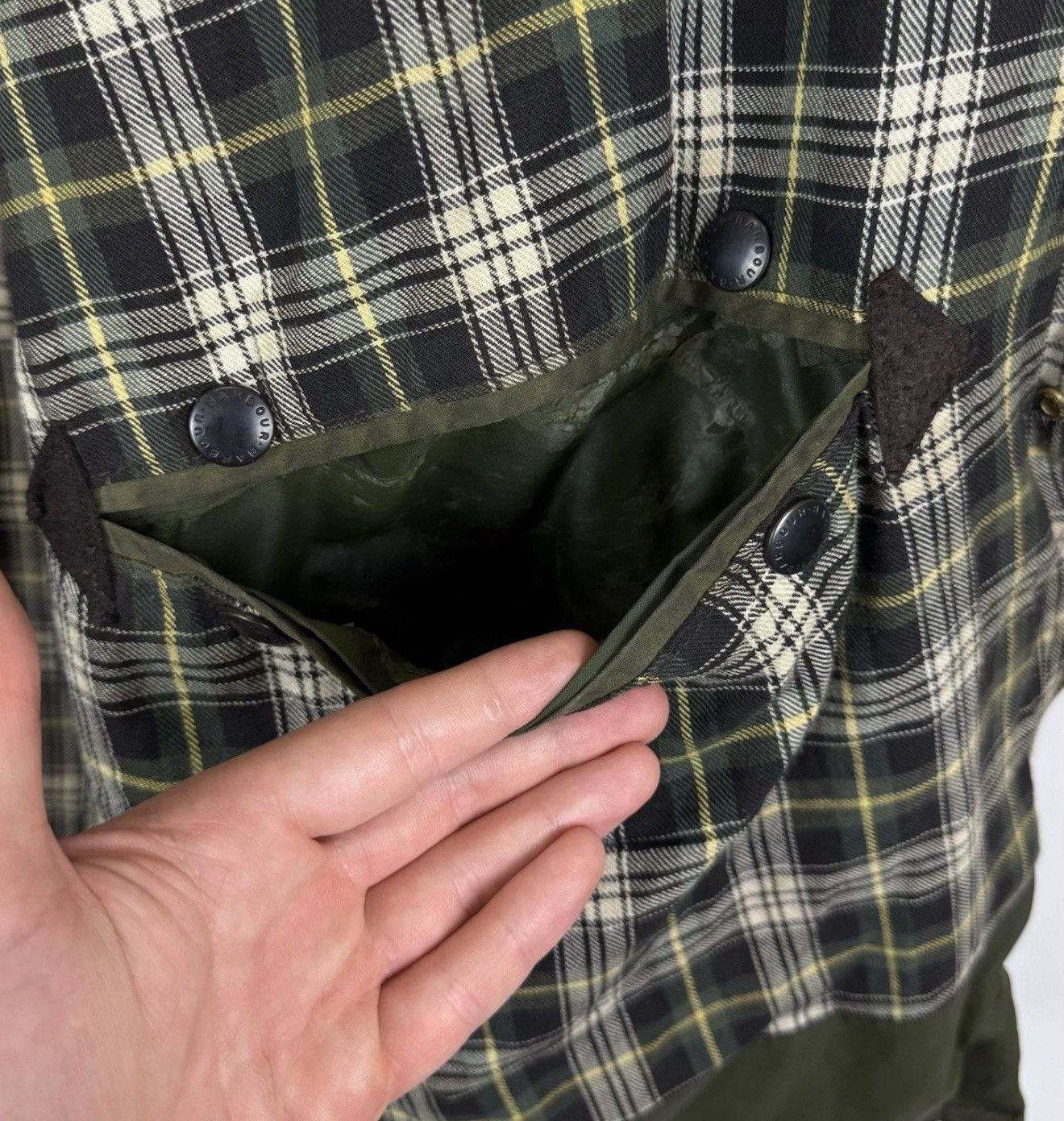 Barbour Barbour A200 Border Jacket Waxed Cotton Coat Green Full Zip Size US XL / EU 56 / 4 - 16 Thumbnail